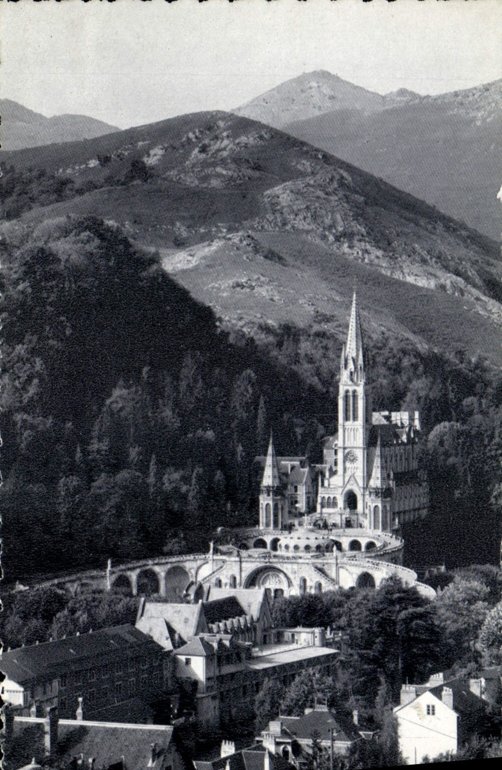 CPA Lourdes La Basilique et le Montagne de Calvaire 