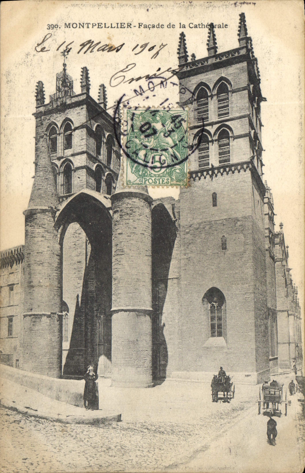 CPA Montpellier Facade de la Cathedrale 