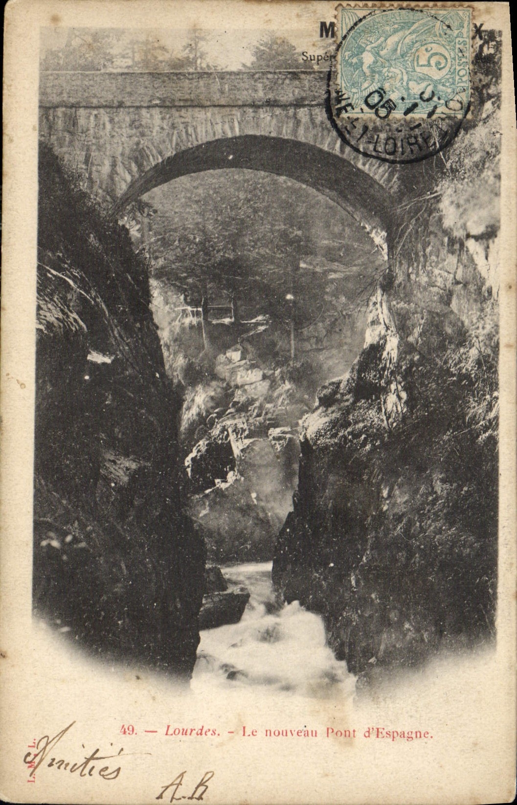 CPA Lourdes le nouveau Pont d'Espagne 