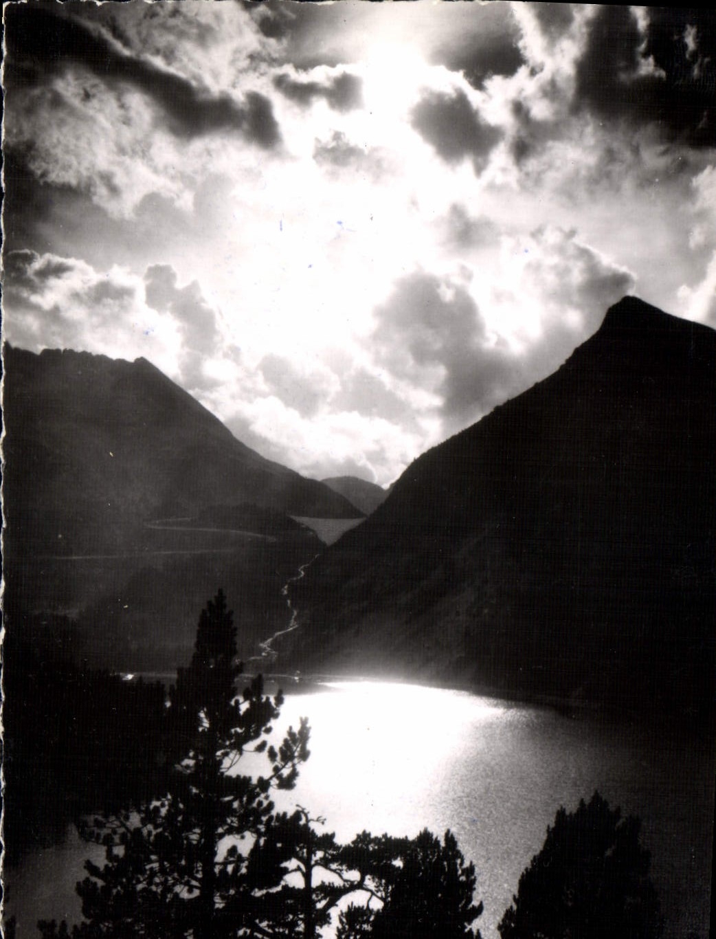 CPA Vallee d'Aure H P Crepascule sur le Lac 