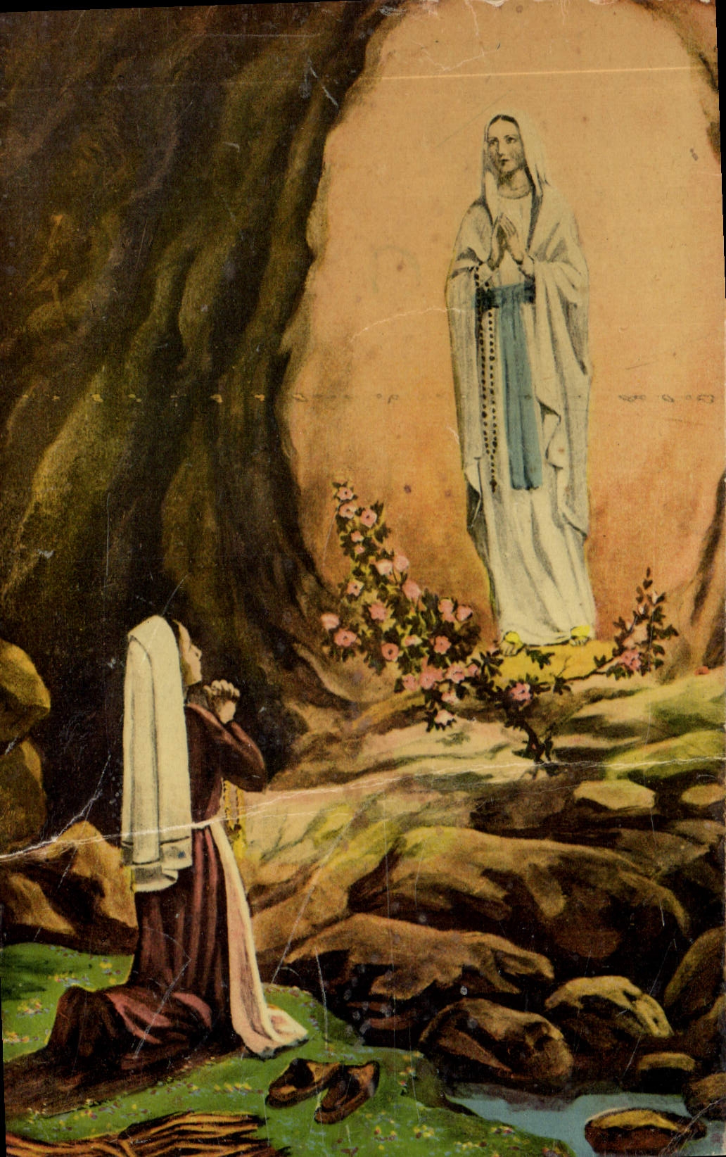 CPA Lourdes Apparition de la T S Vierge a Bernadette Soubirous en 1858 