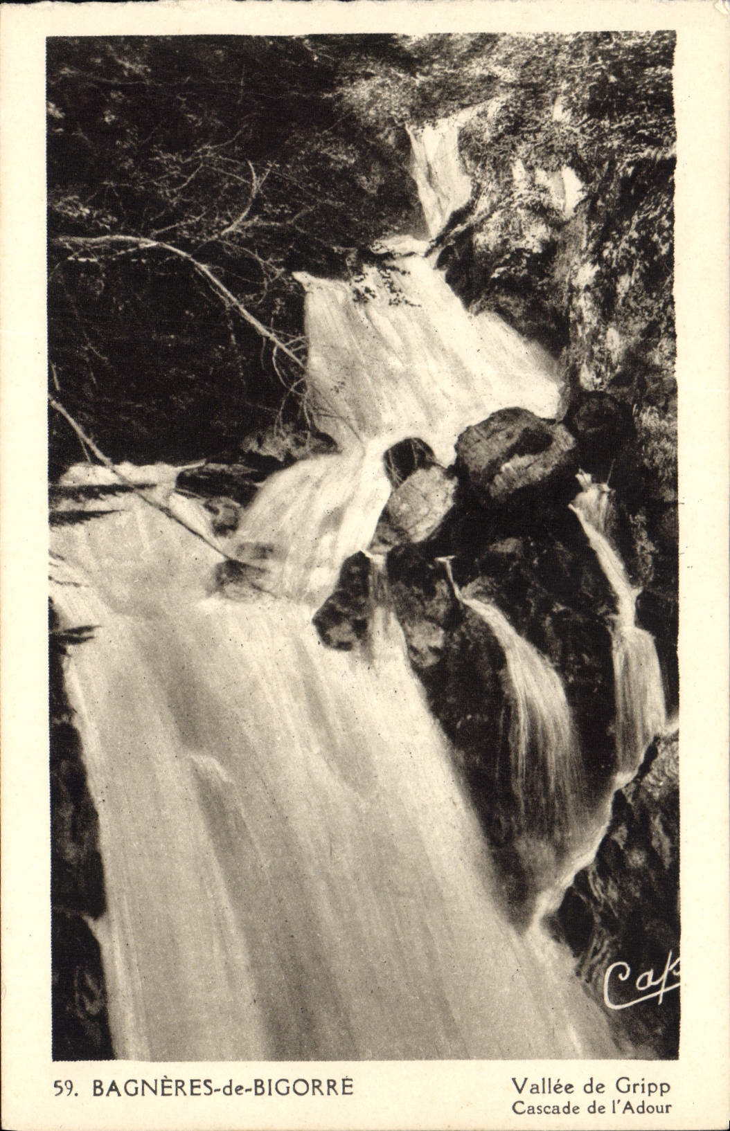 CPA Bagneres de Bigorre Vallee de Gripp Cascade de l'Adour