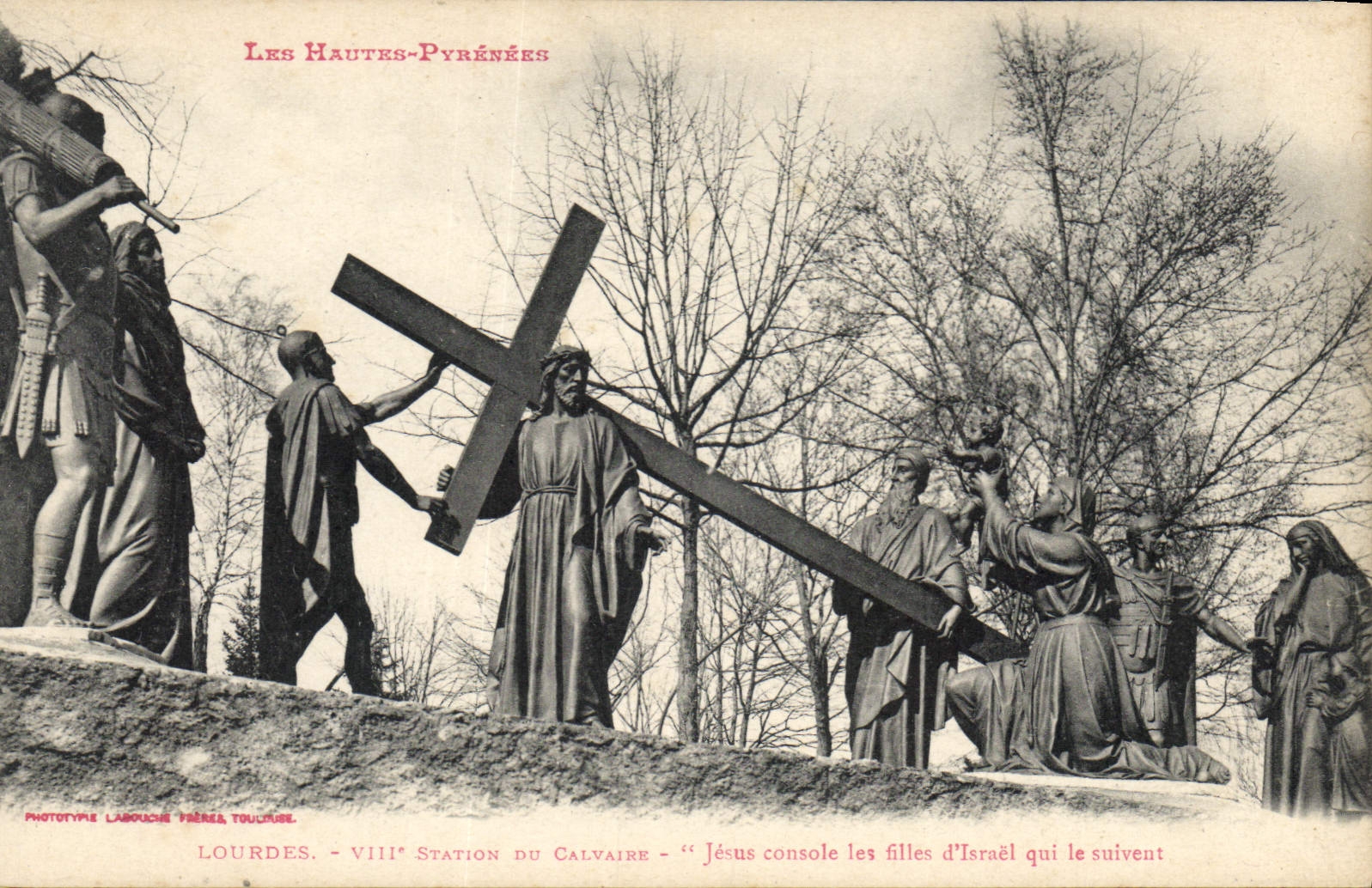 CPA Les Hautes Pyrenees Lourdes VIII station de Calvaire Jesus console les filles d'Israel qui le su