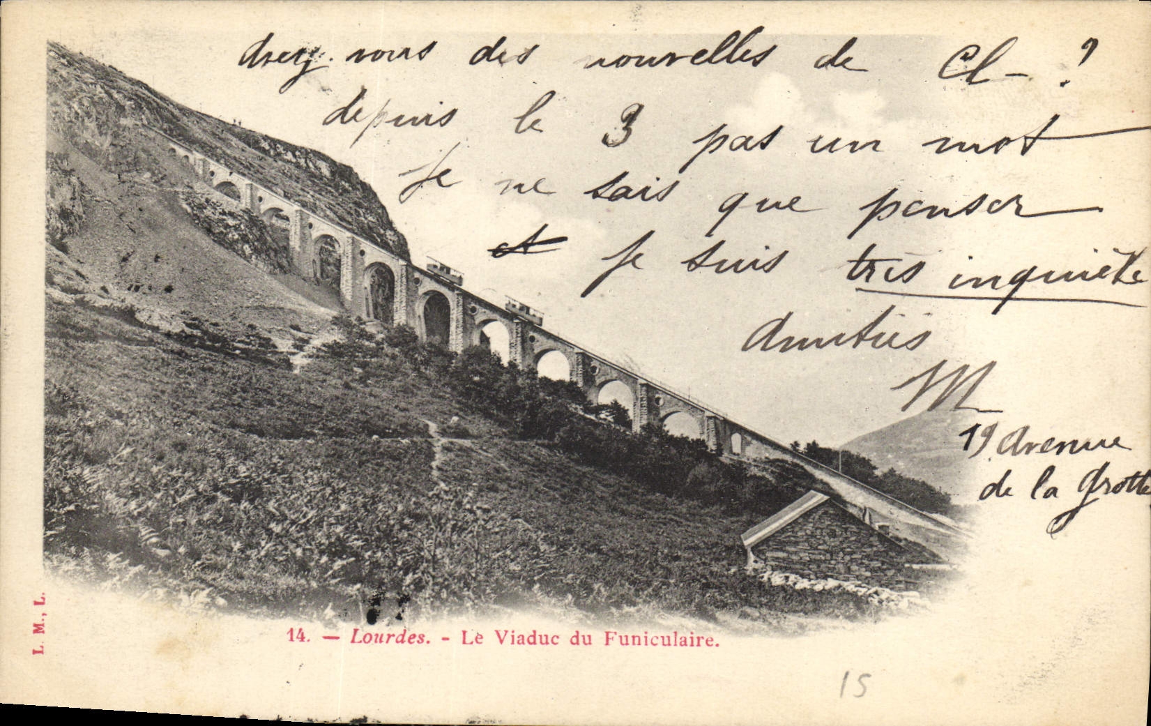 CPA Lourdes le Viaduc du Funiculaire 