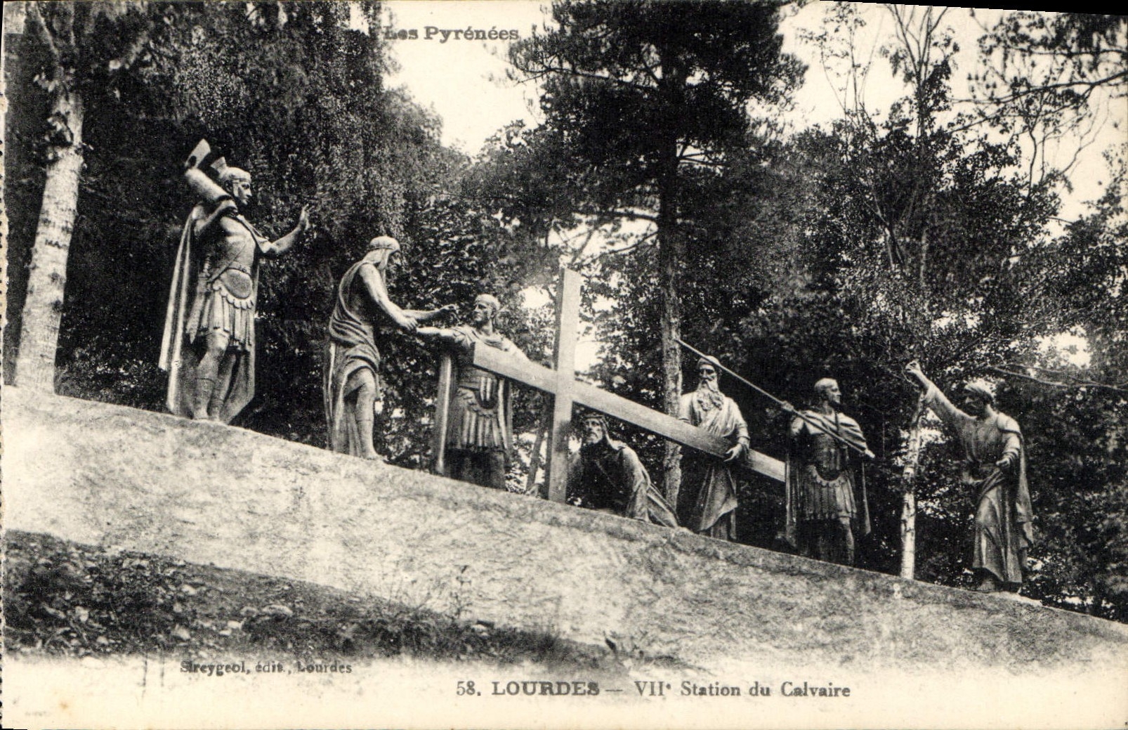 CPA Lourdes VII station du Calvaire 