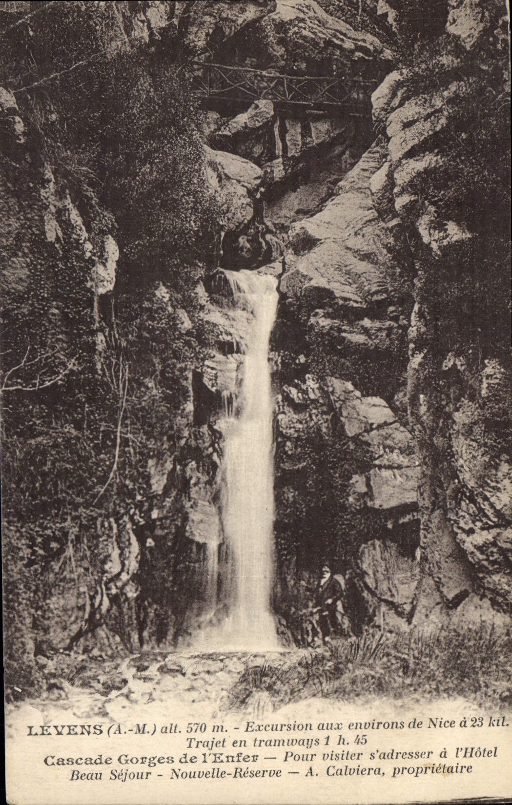 CPA Levens A M Excursion aux environs de Nice Cascade Gorges de l'Enfer pour visiter s'adresser a l'