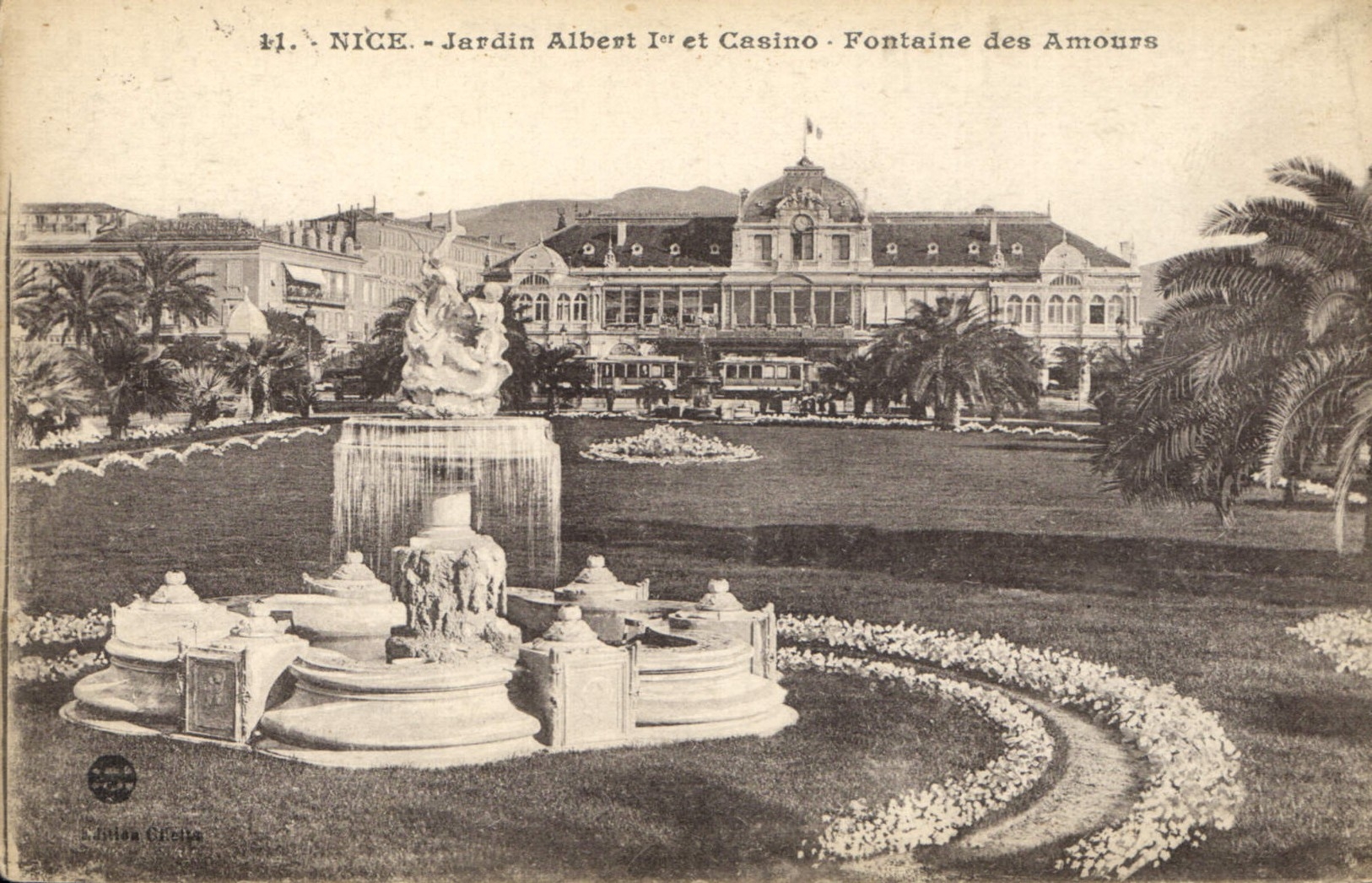CPA Nice Jardin Albert Ier et Casino Fontaine des Amours