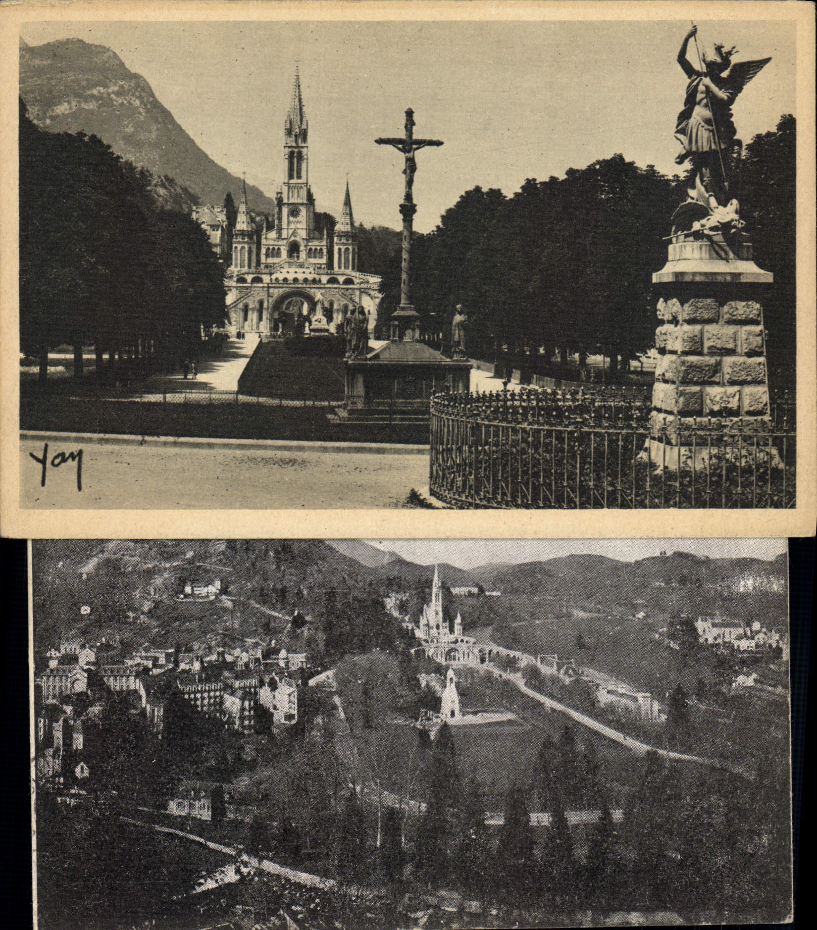 CPA Lourdes l'Esplanade et la Basilique 