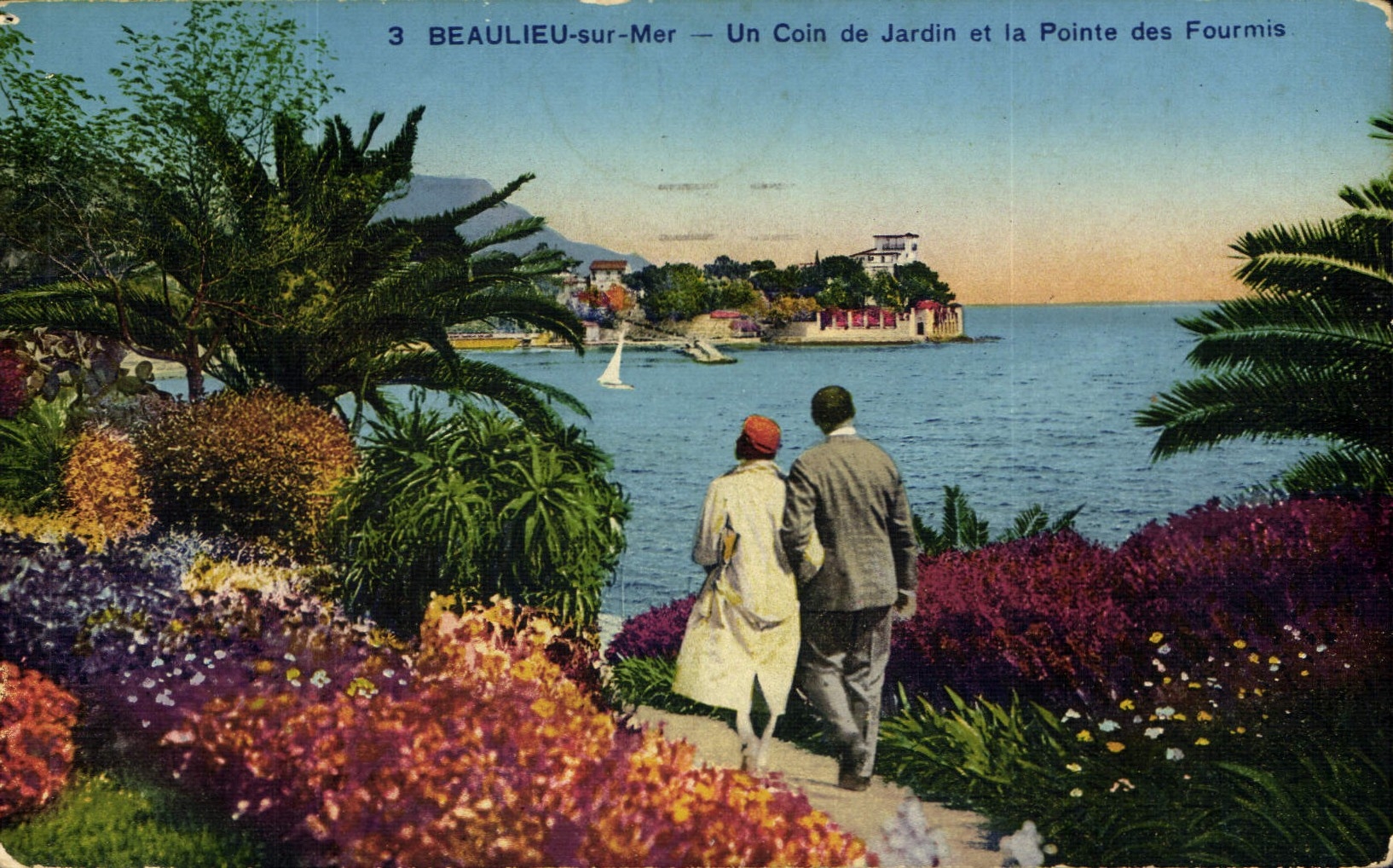 CPA Beaulieu sur Mer un Coin de Jardin et la Pointe des Fourmis