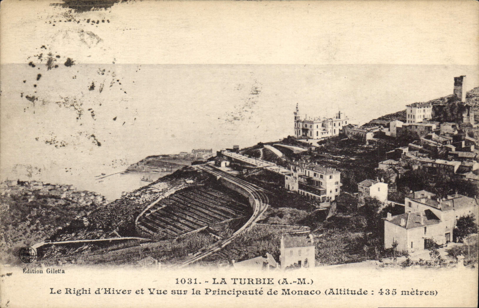 CPA La Turbie A M Le Righi d'Hiver et Vue sur la Principaute de Monaco