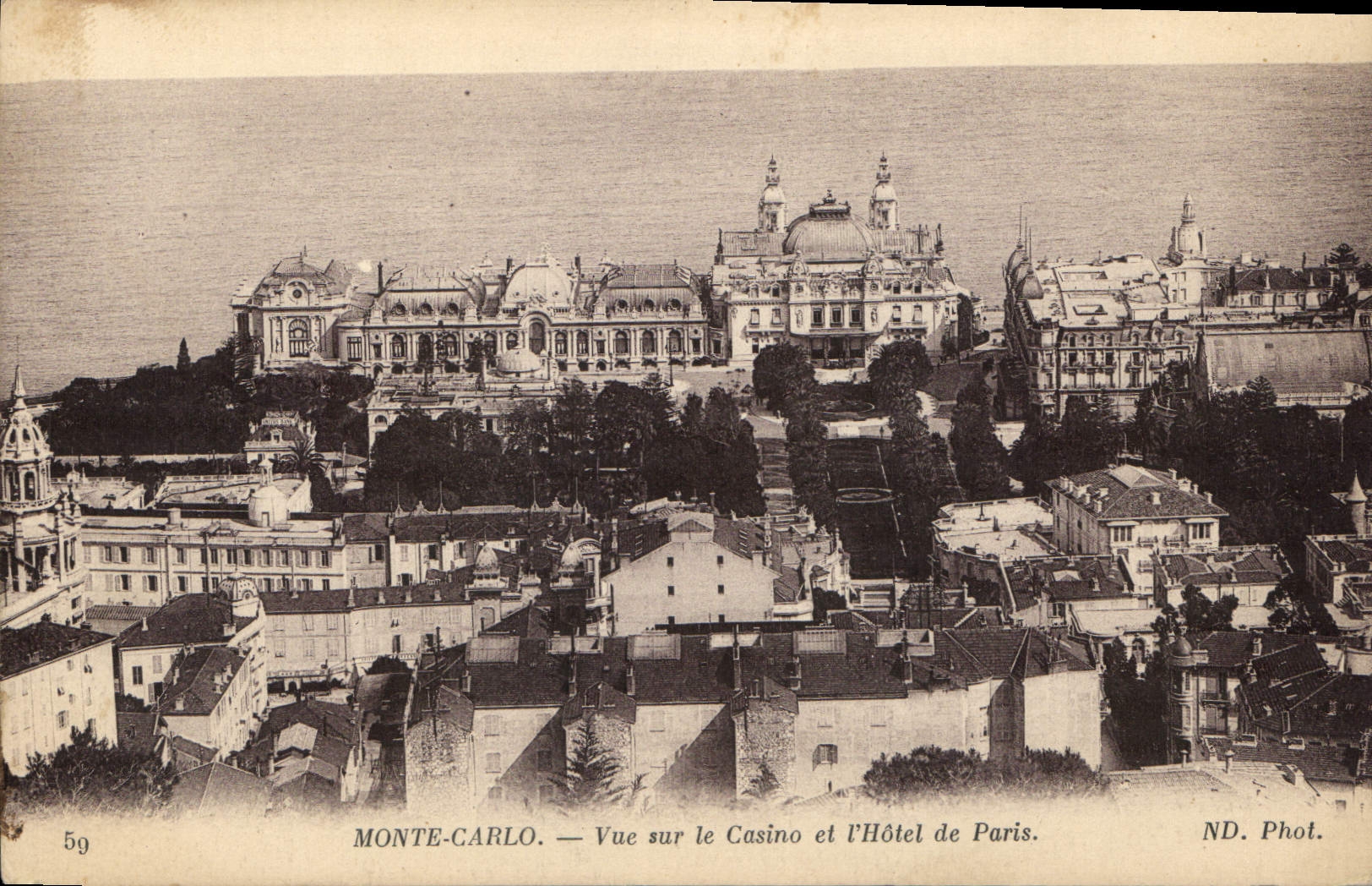 CPA Monte Carlo Vue sur le Casino et l'Hotel de Paris 