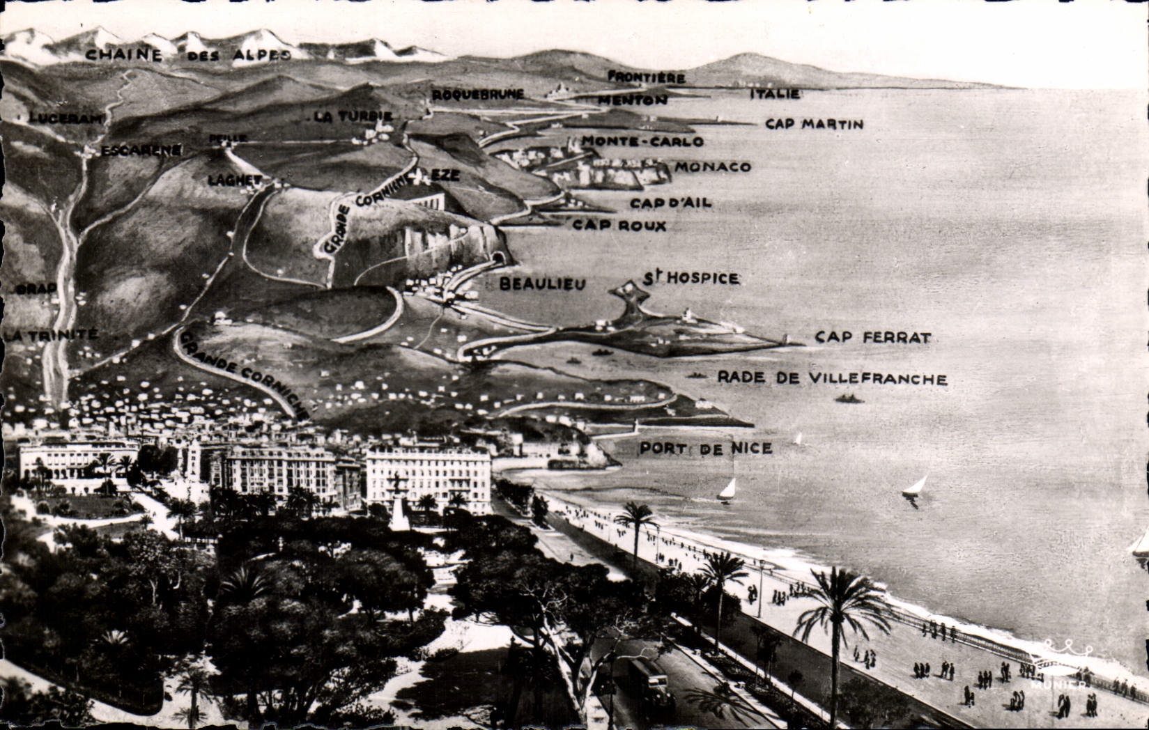 CPA Panorama de Nice a la Frontiere Italienne