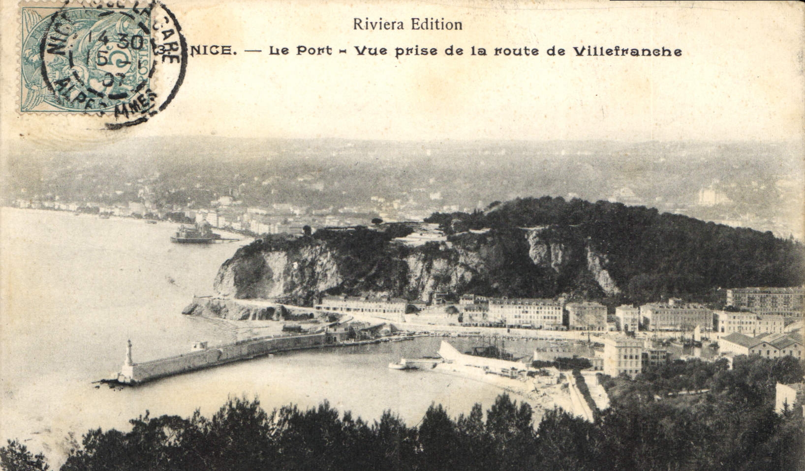CPA Riviera Edition Nice Le Port vue prise de la route de Villafranche