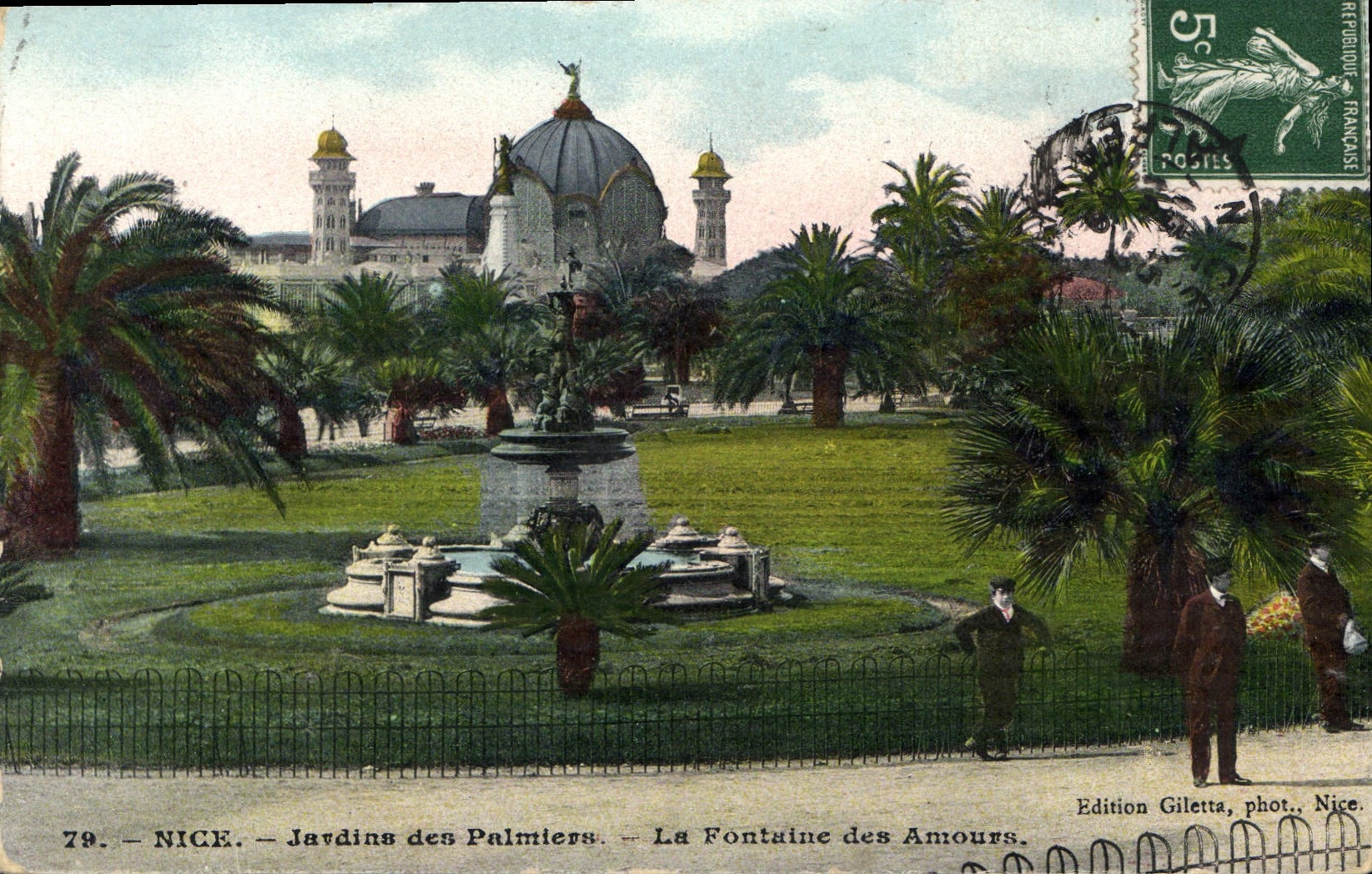 CPA Nice Jardins des Palmiers La Fontaine des Amours