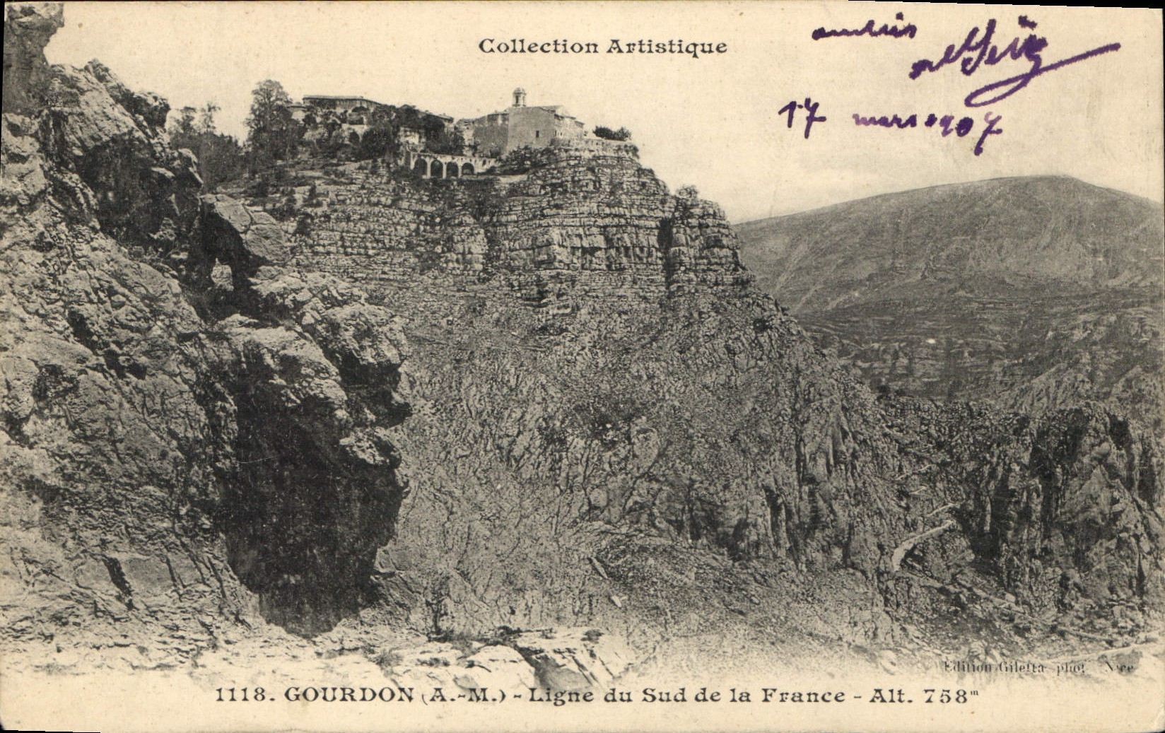 CPA Gourdon A M Ligne du Sud de la France