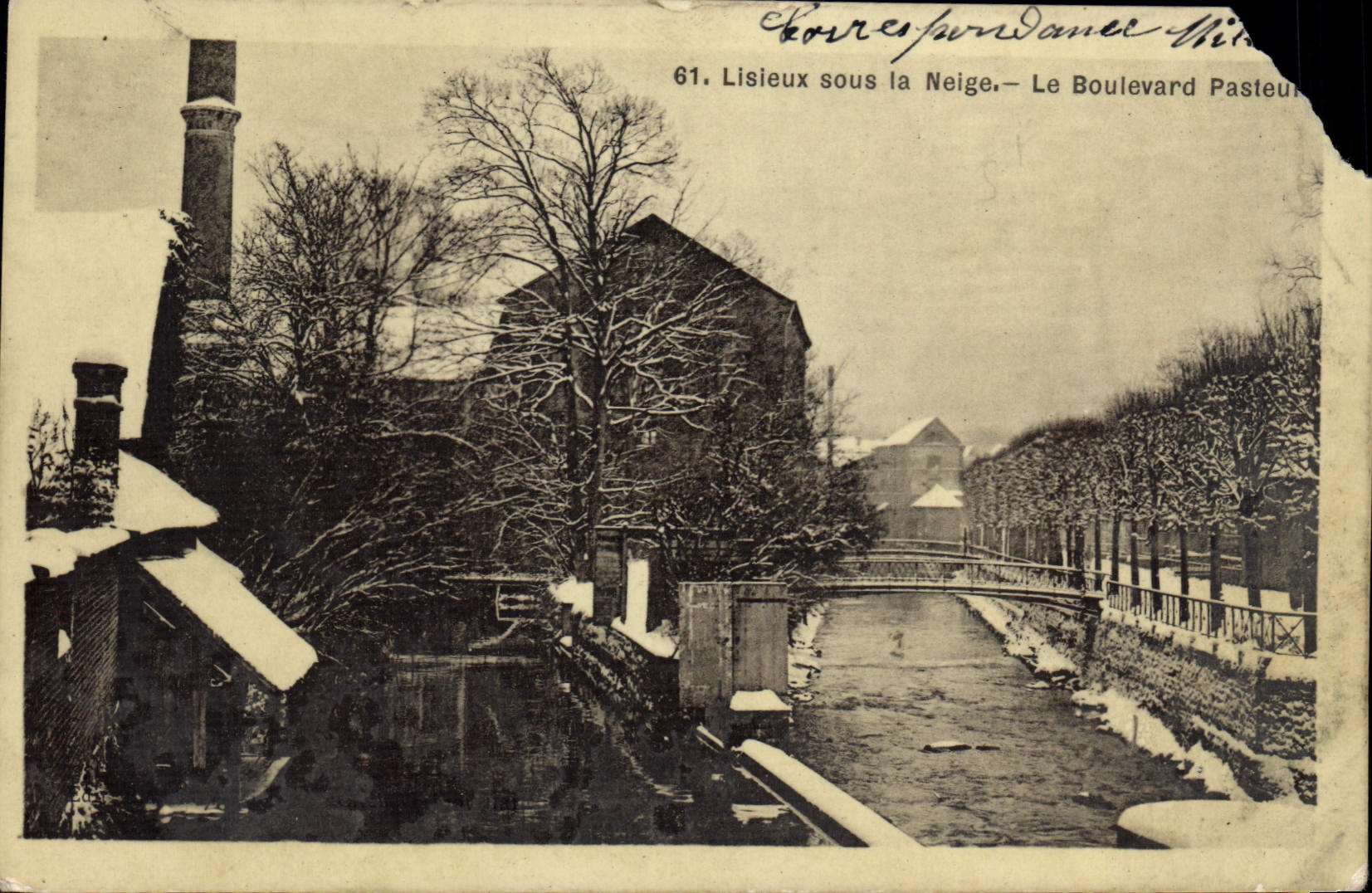 CPA Lisieux sous la Neige Le Boulevard Pasteux 