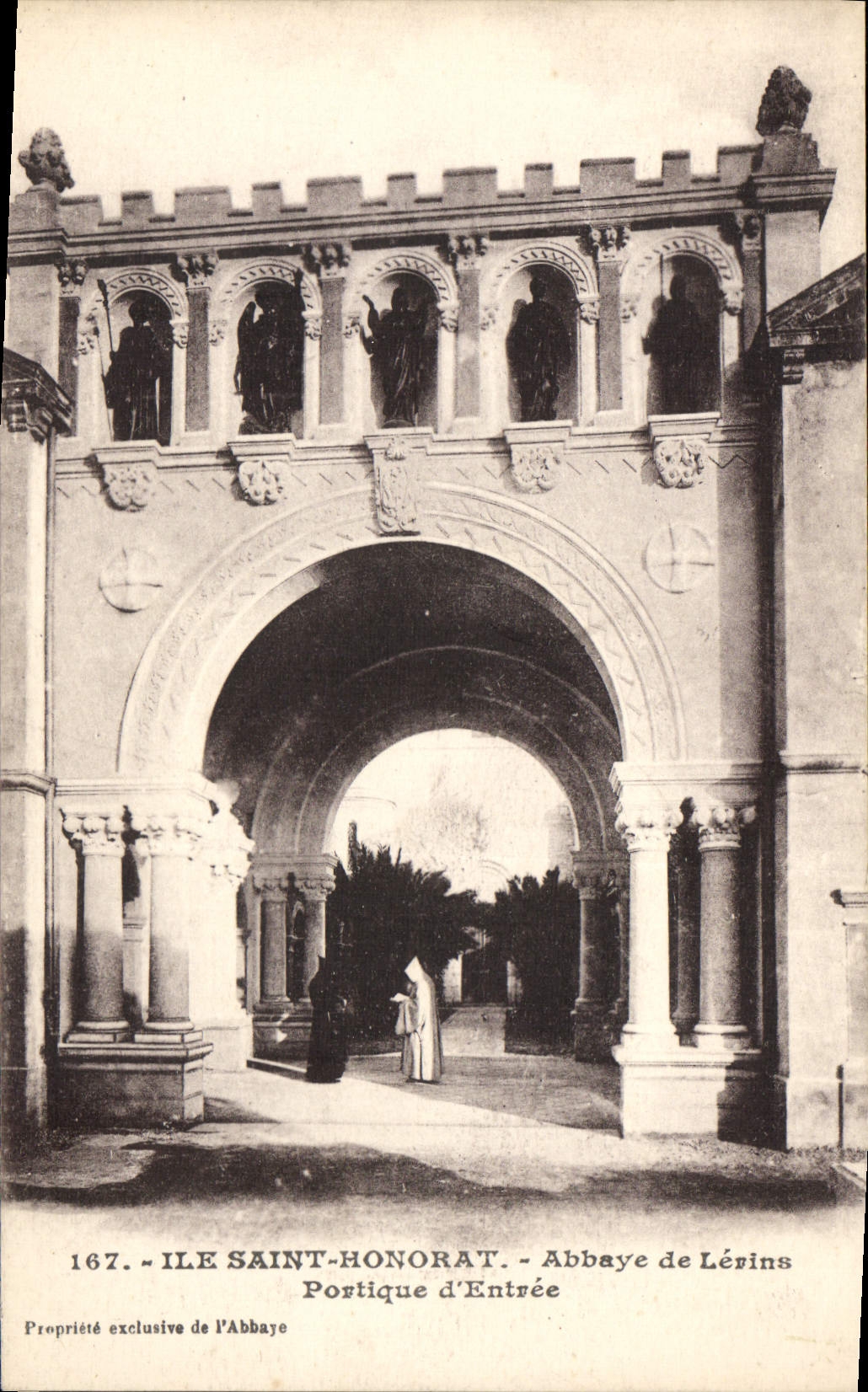 CPA Ile Saint Honorat Abbaye de Lerins Portique d'Entree 