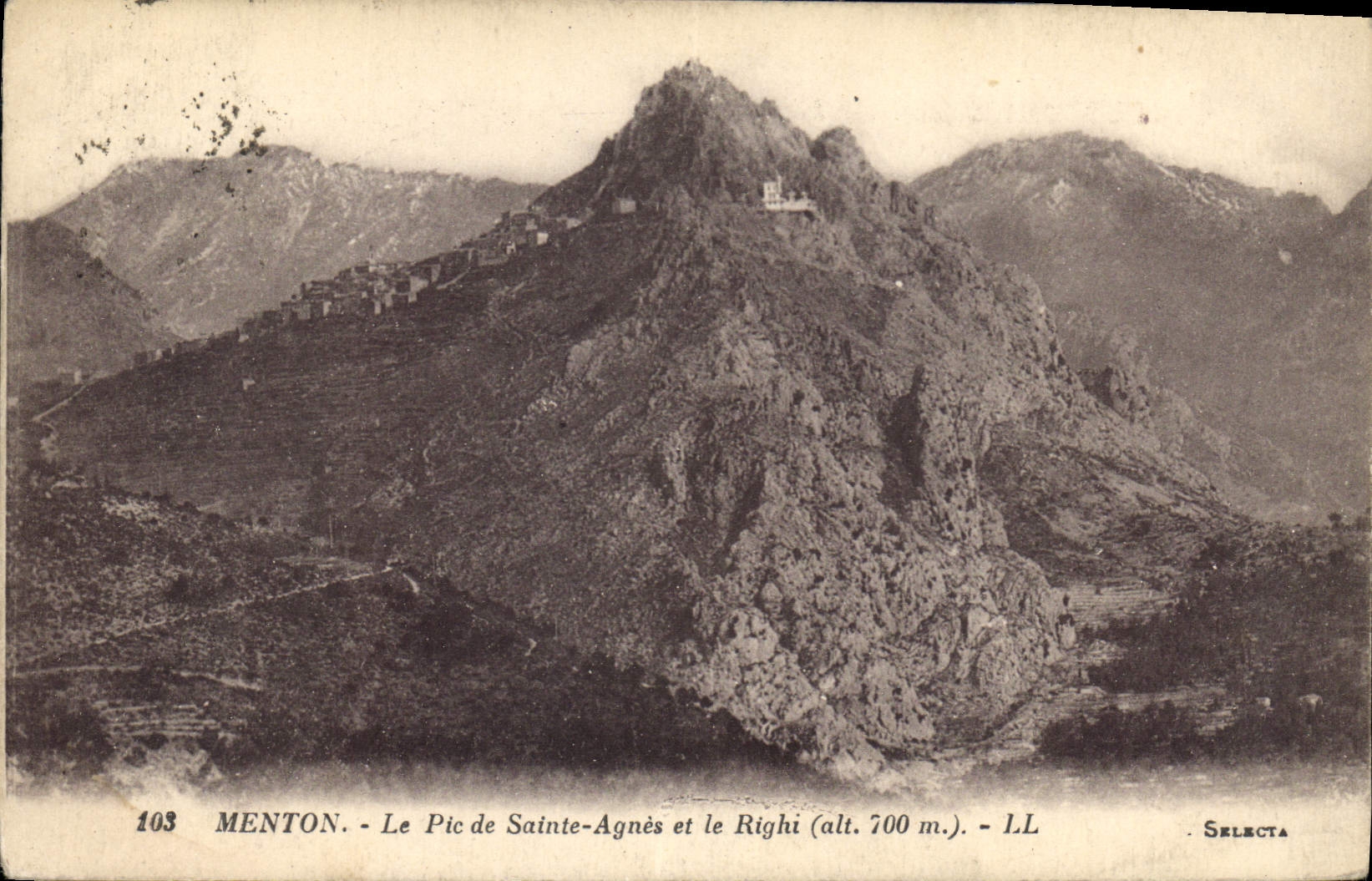 CPA Menton Le Pic de Sainte Agnes et le Righi 