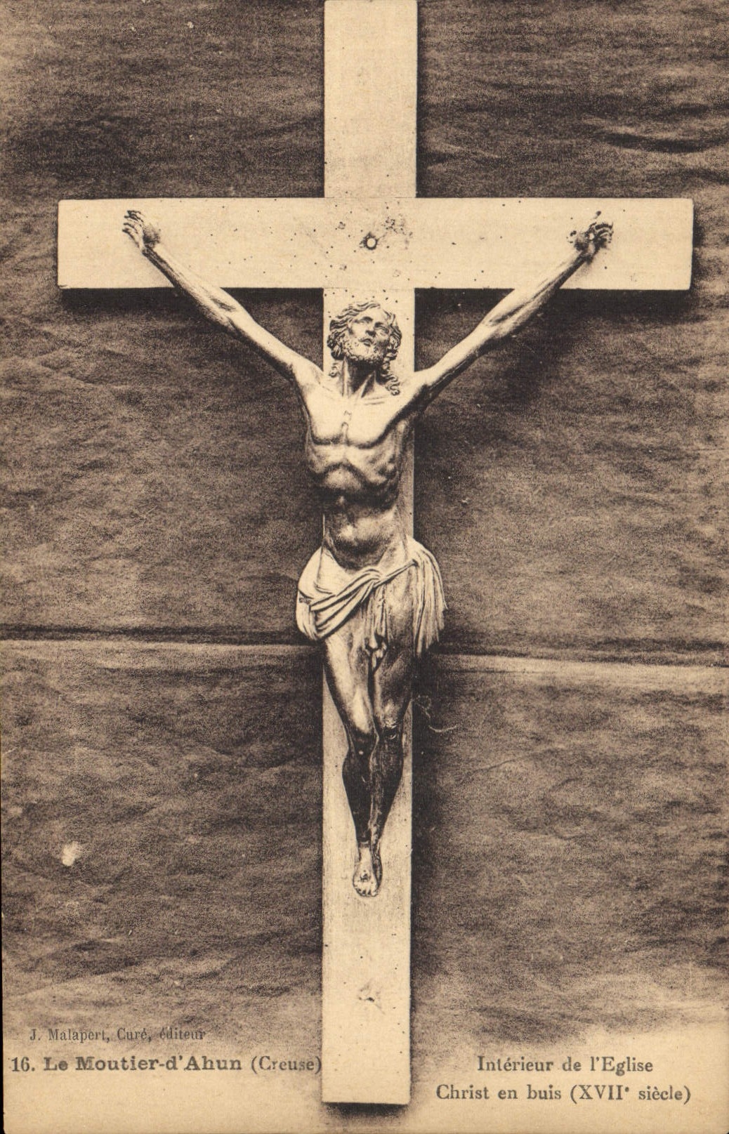CPA Le Moutier d'Ahun Creuse Interieur de l'Eglise Christ en buis XVII siecle