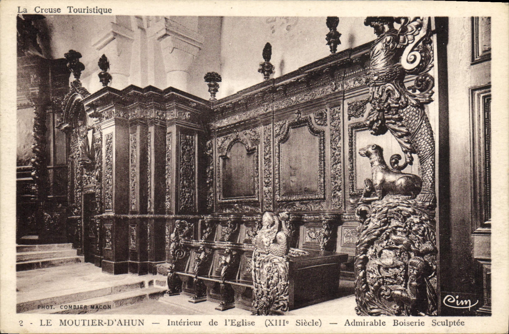 CPA Le Moutier d'Ahun Interieur de l'Eglise Admirable Boiserie Sculptee 