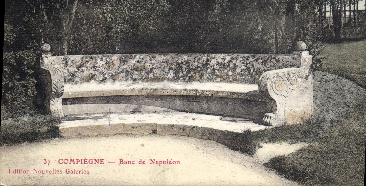 CPA Compiegne Banc de Napoleon 