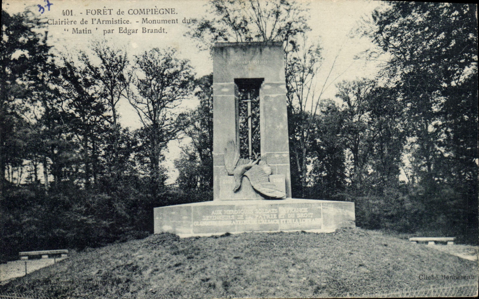 CPA Foret de Compiegne Clairiere de l'Armistice Monument du Matin par Edgar Brandt 