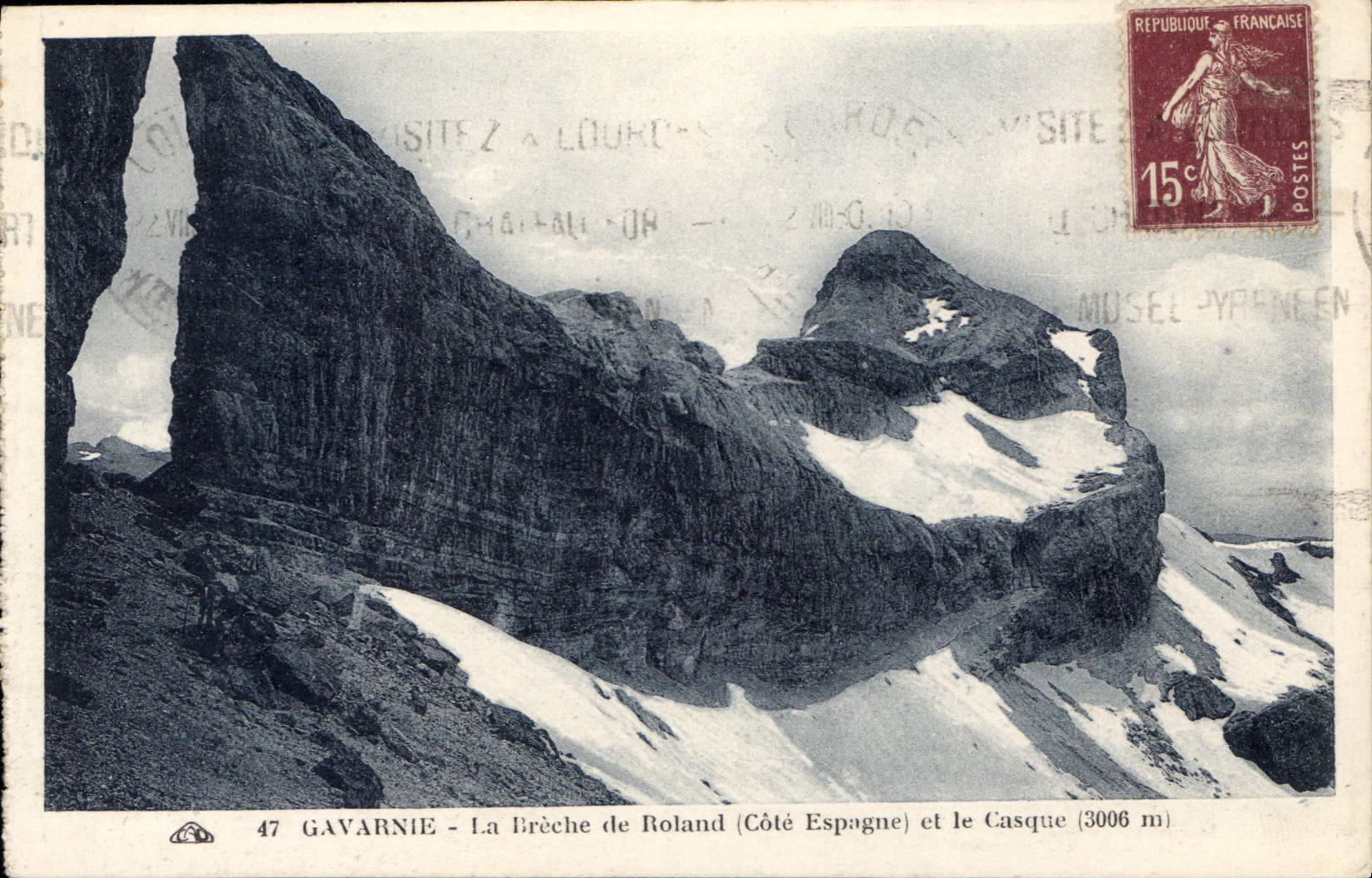 CPA Gavarnie La Breche de Roland Cote Espagne et le Casque 