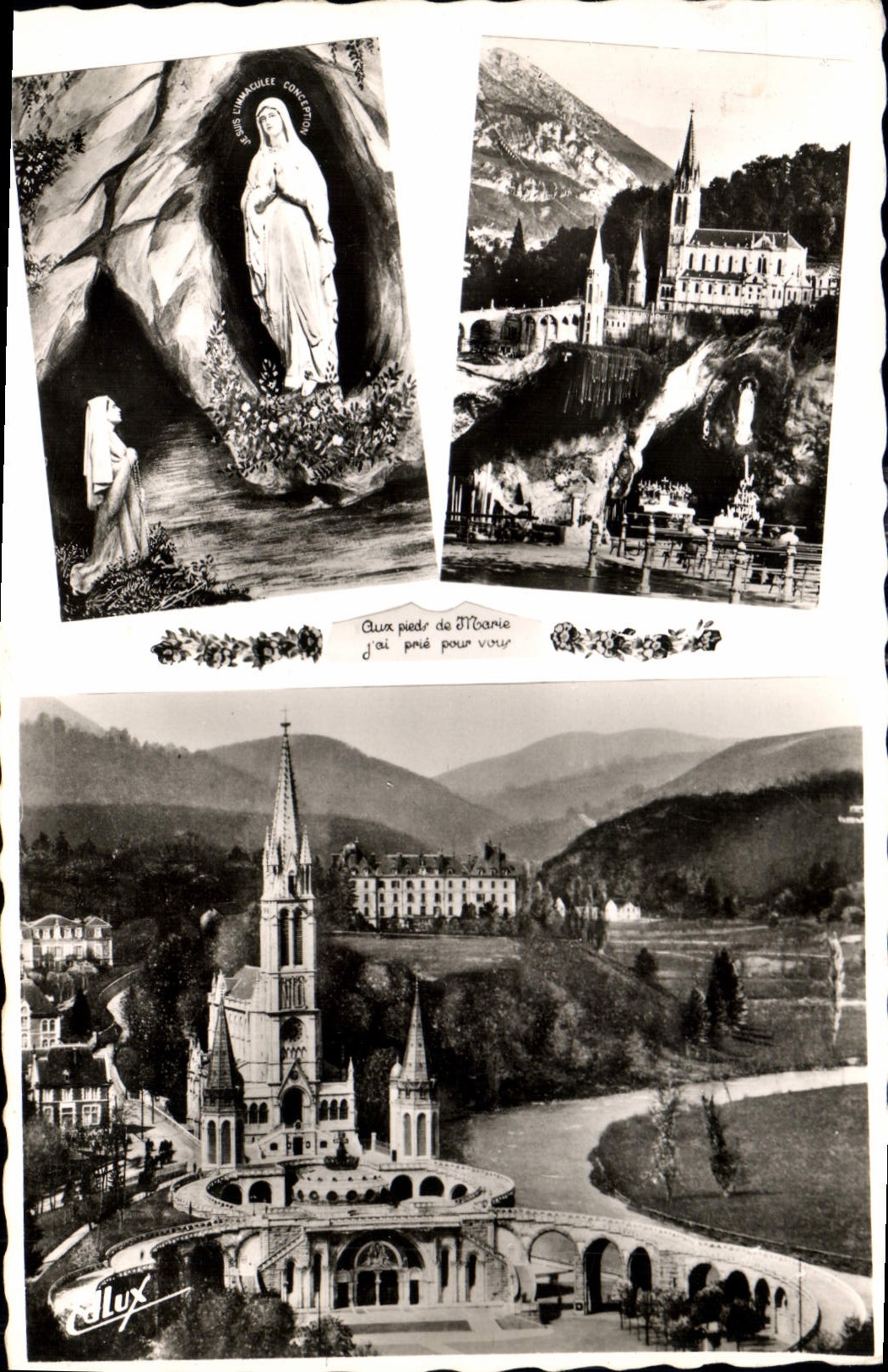 CPA Lourdes L'Apparition et la Basilique 