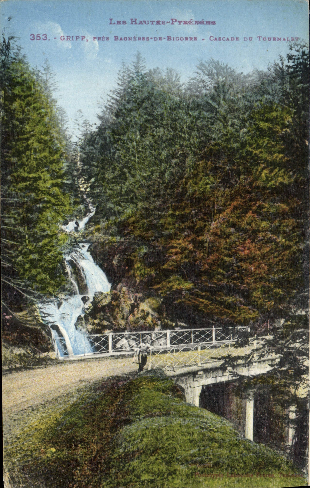 CPA Gripp pres Bagneres de Bigorre Cascade du Tourmalet 