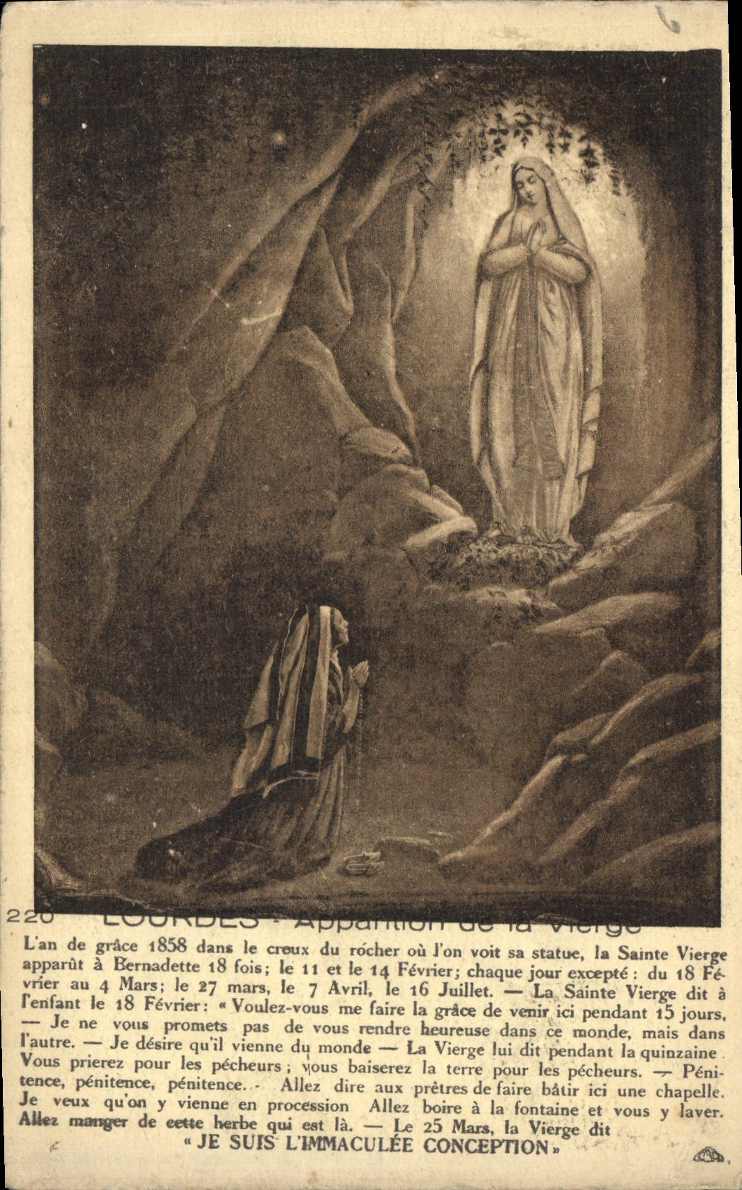 CPA Lourdes Apparition de la Vierge 