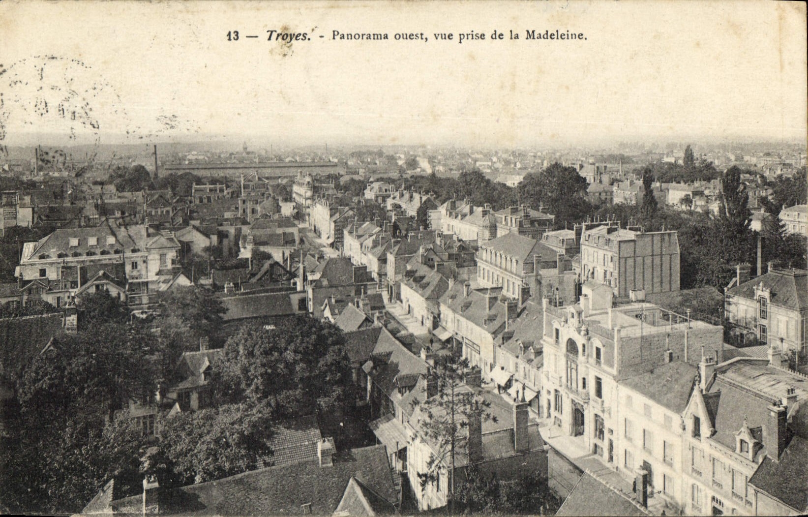 CPA Troyes Panorama ouest vue prise de la Madeleine 