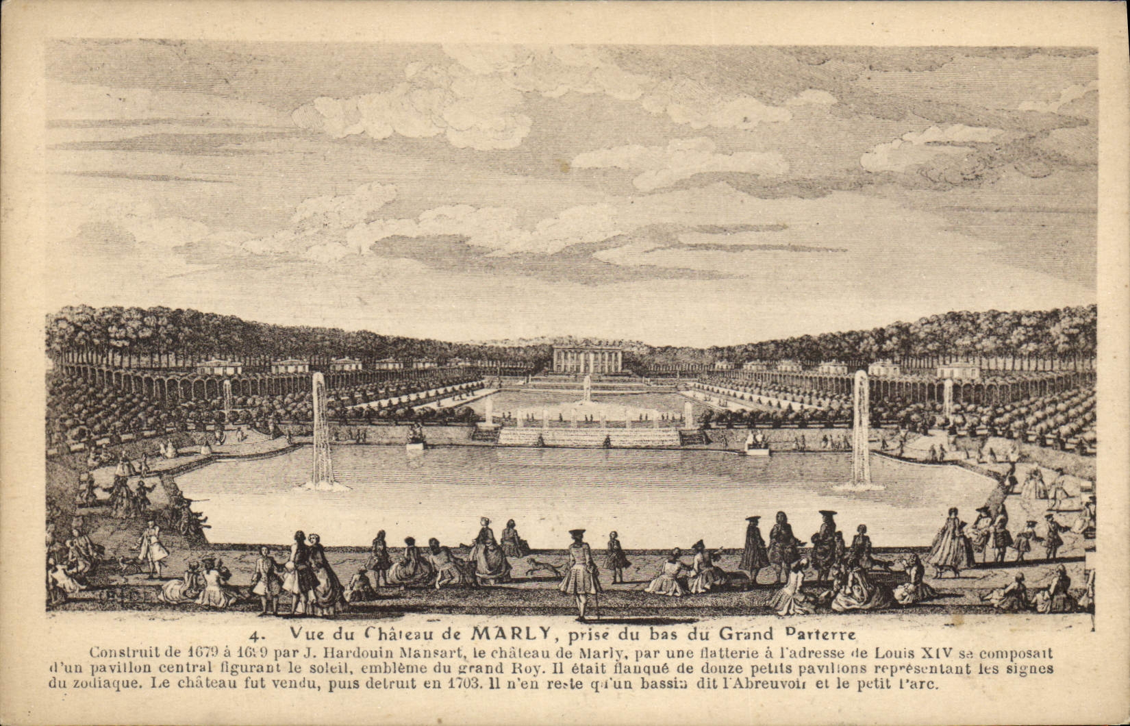 CPA Vue du Chateau de Marly prise du bas du Grand Parterre