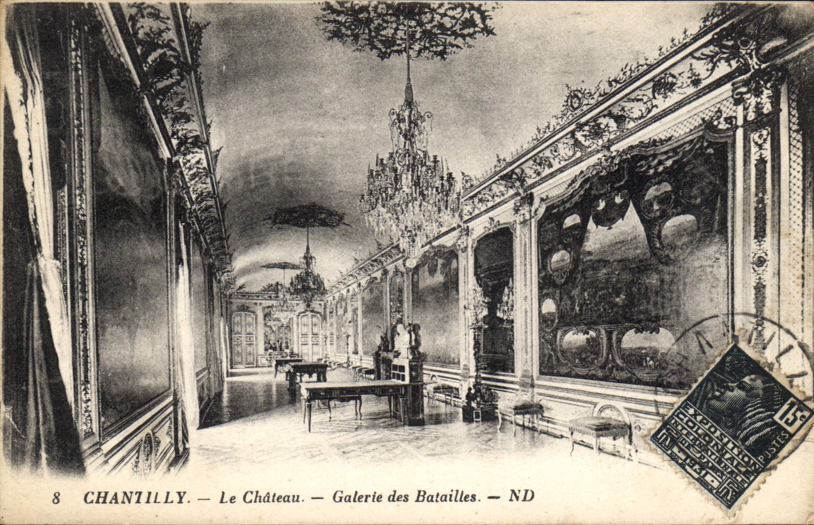 CPA Chantilly Le Chateau Galerie des Batailles 