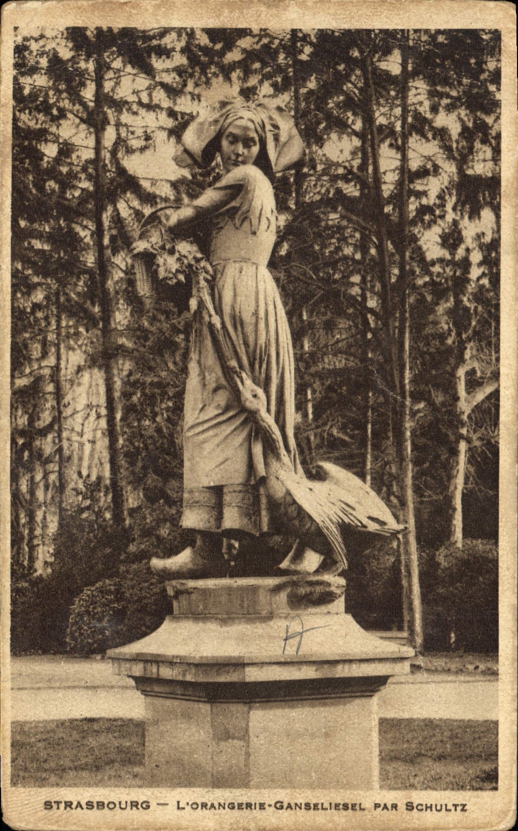 CPA Strasbourg L'Orangerie Ganseliesel Par Schultz 