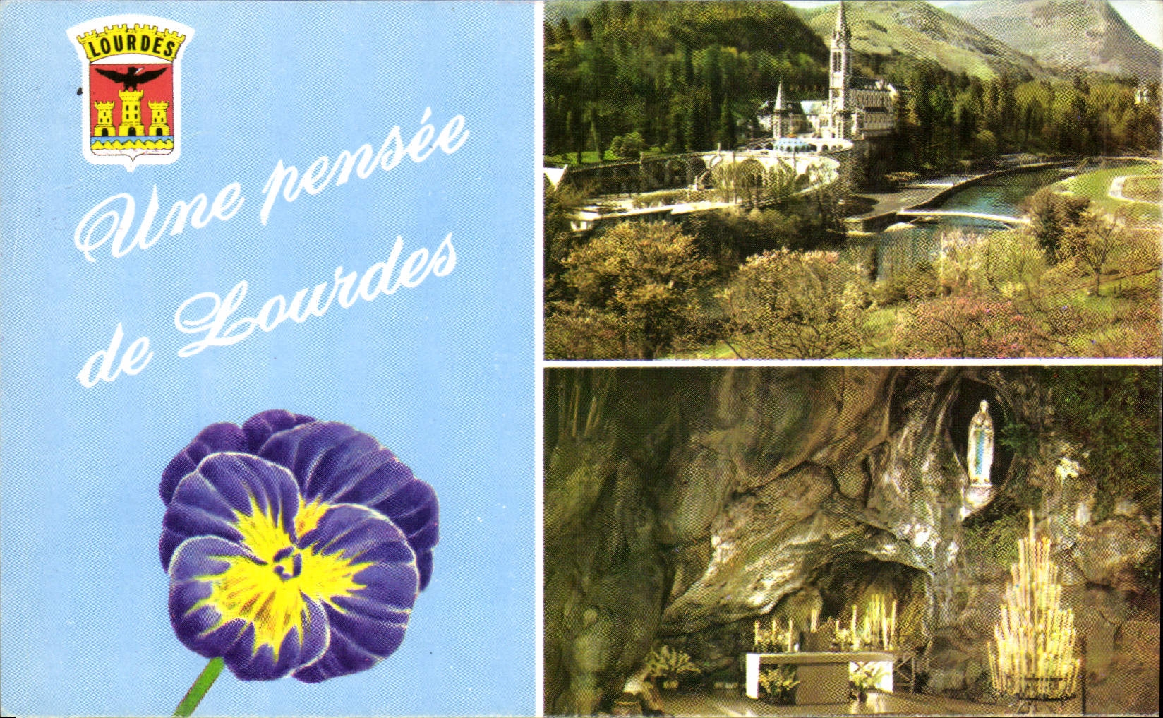 CPA Lourdes La Basilique La Grotte 