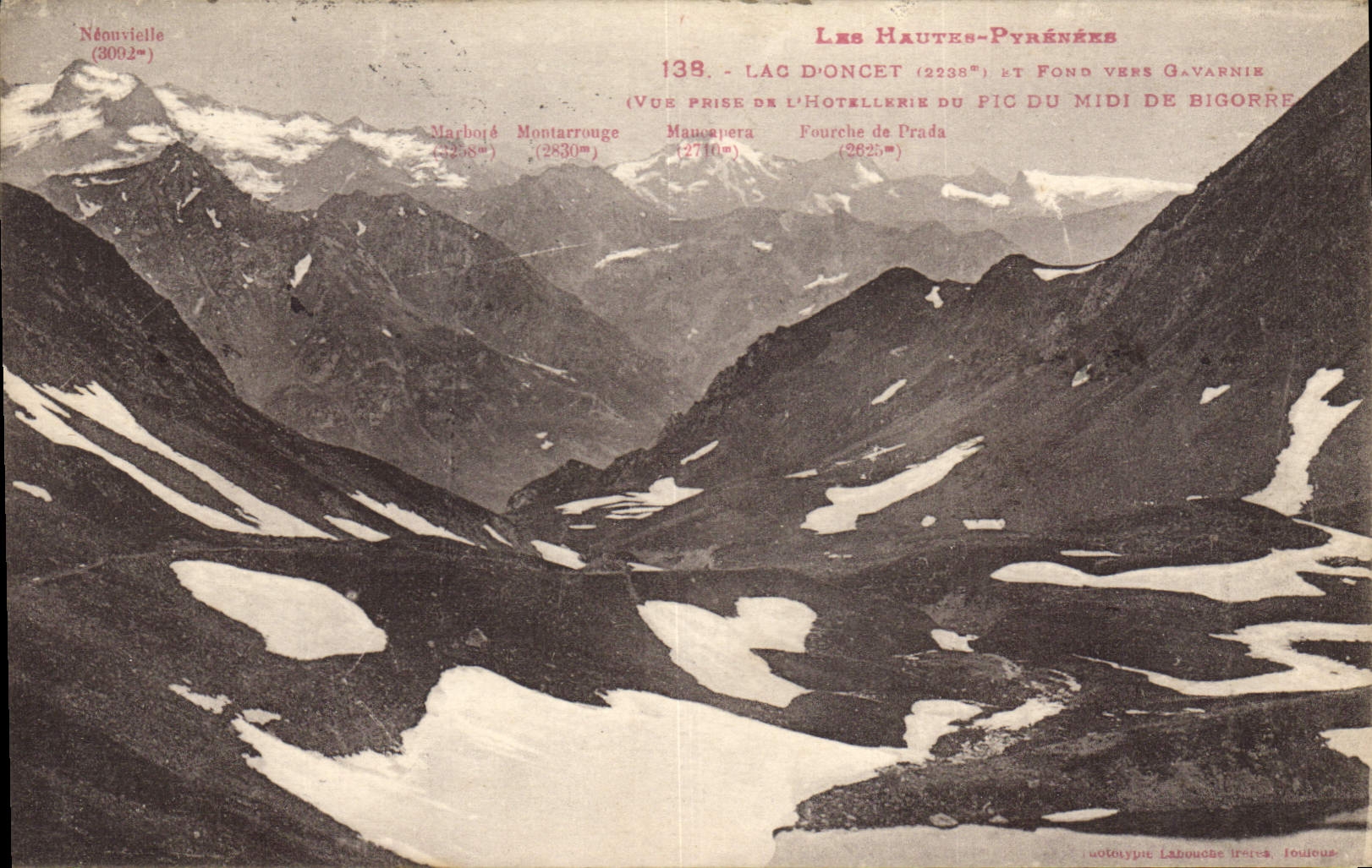 CPA Lac Doncet vue prise de l'Hotellerie du Pic du Midi de Bigorre