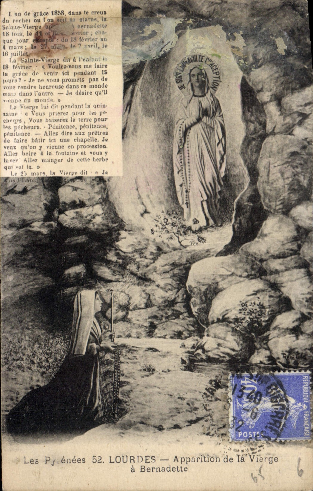 CPA Lourdes Apparition de la Vierge a Bernadette 