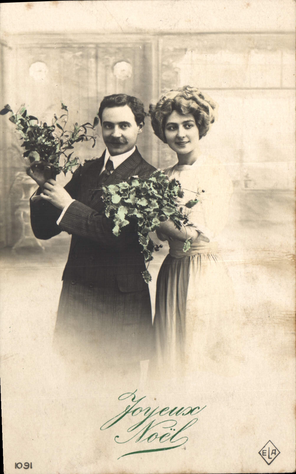 CPA Joyeux Noel Femme