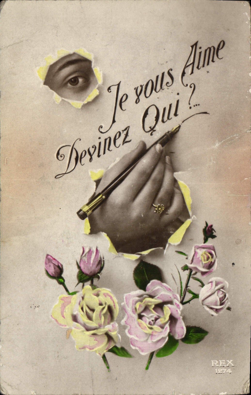CPA Je vous Aime Devinez Qui 