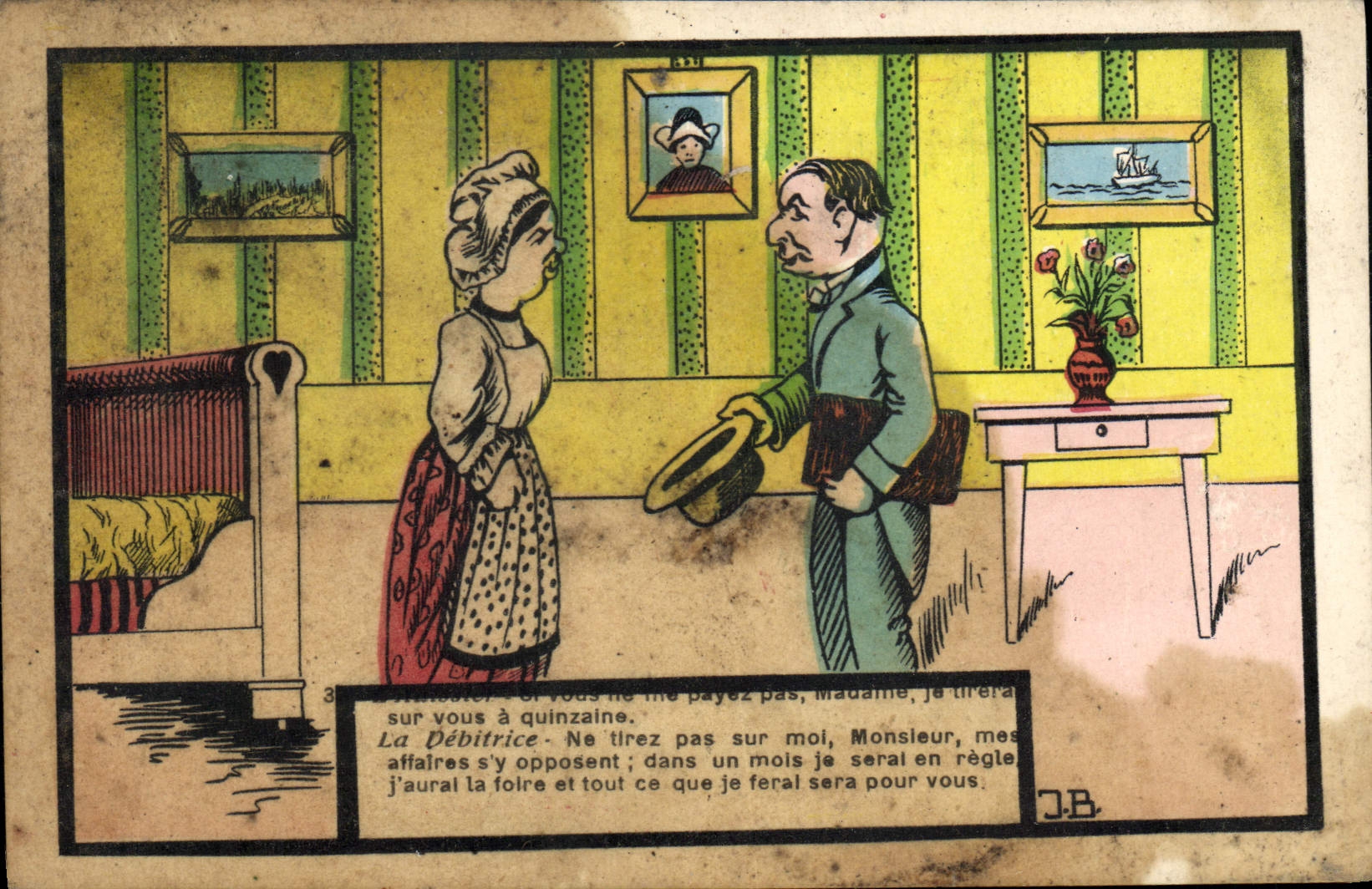 CPA La Debitrice Ne Tirez pas sur moi Monsieur 