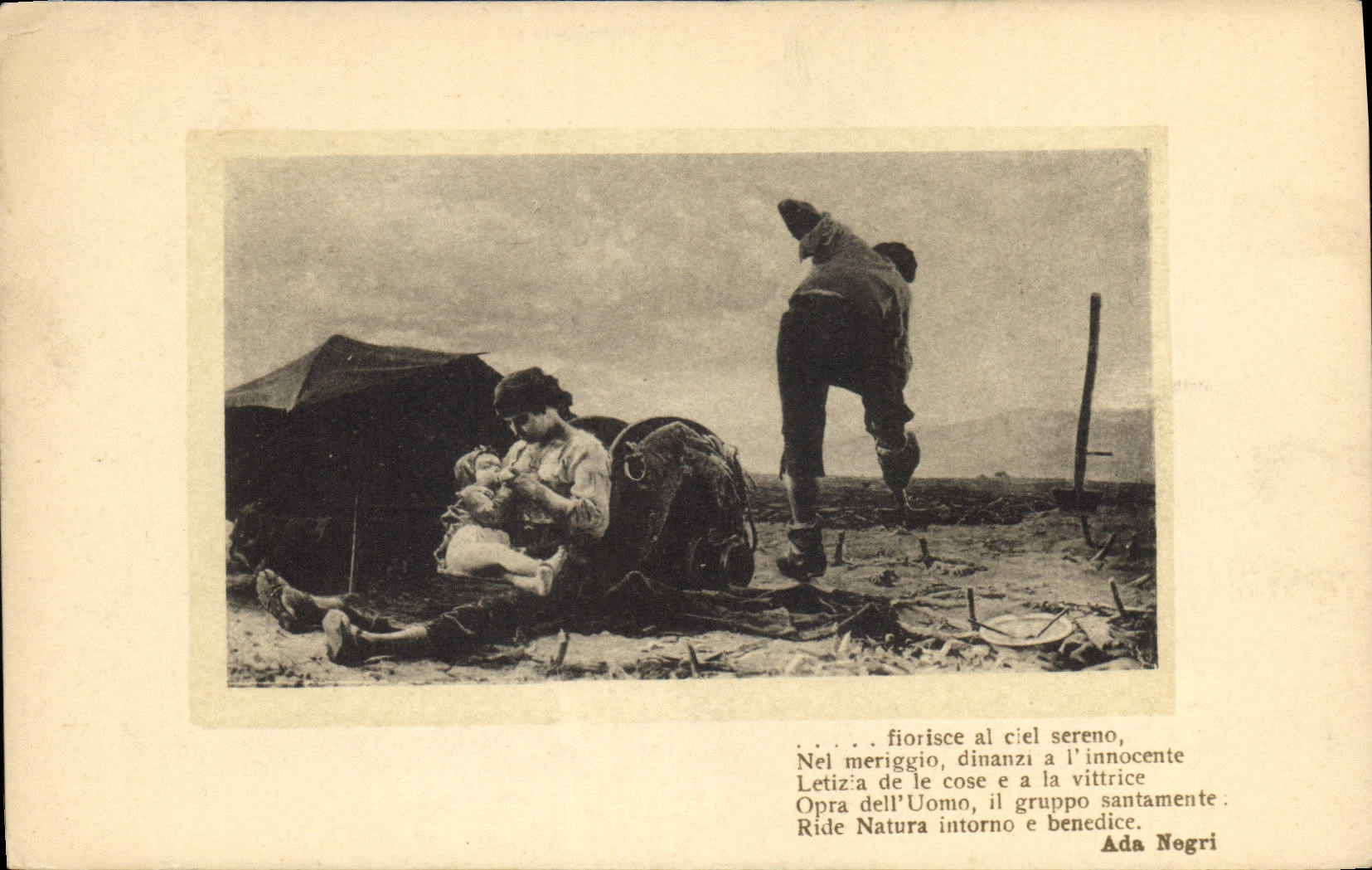 CPA Fiorisce al ciel sereno Nel Meriggio dinanzi a l'Innocente Letiz a de le cose e a la vittrice Op