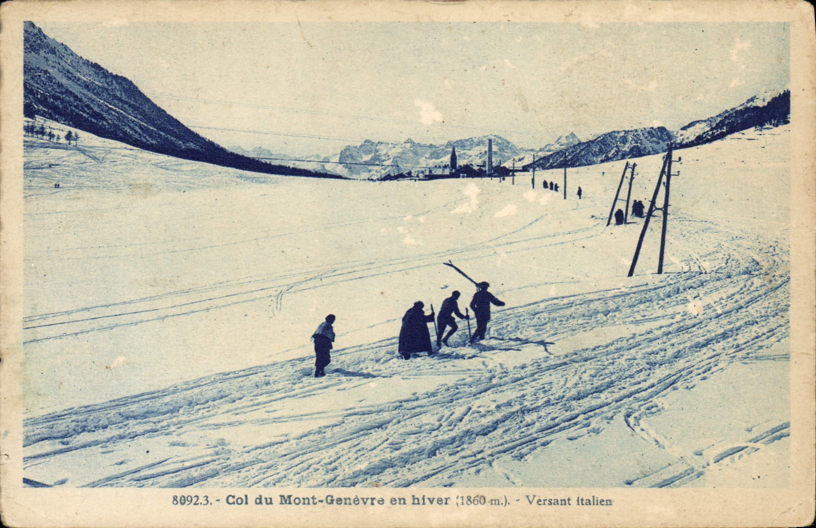 CPA Col du Mont Genevre en Hiver Versant Italien 
