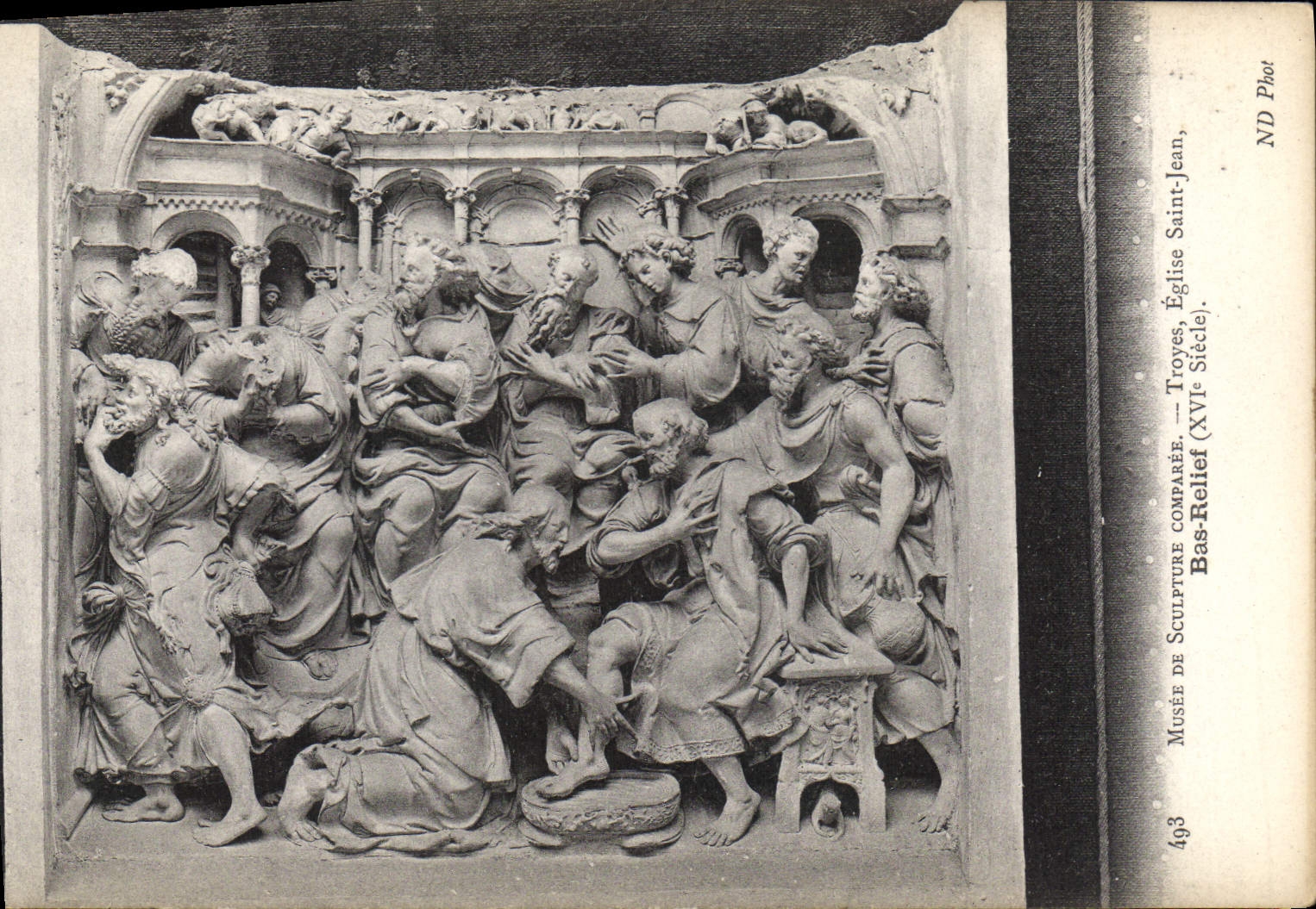 CPA Musee Sculpture Comparee Troyes Eglise Saint Jean Bas Relief