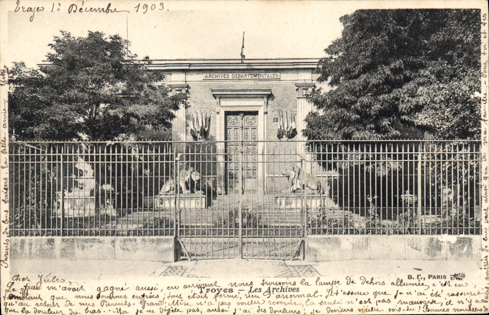 CPA Troyes Les Archives Lion