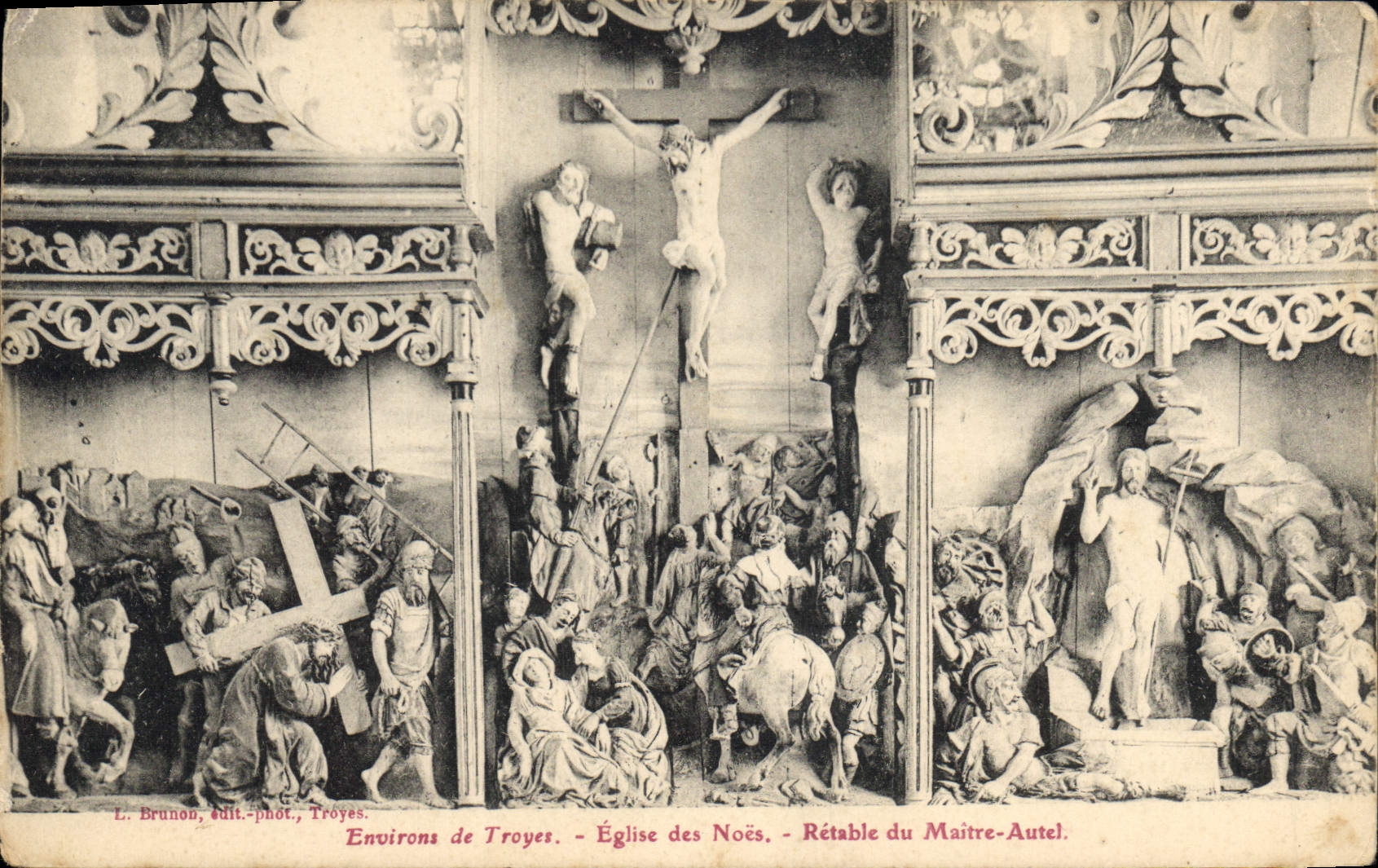 CPA Environs de Troyes Eglise des Noes Retable du Maitre Autel