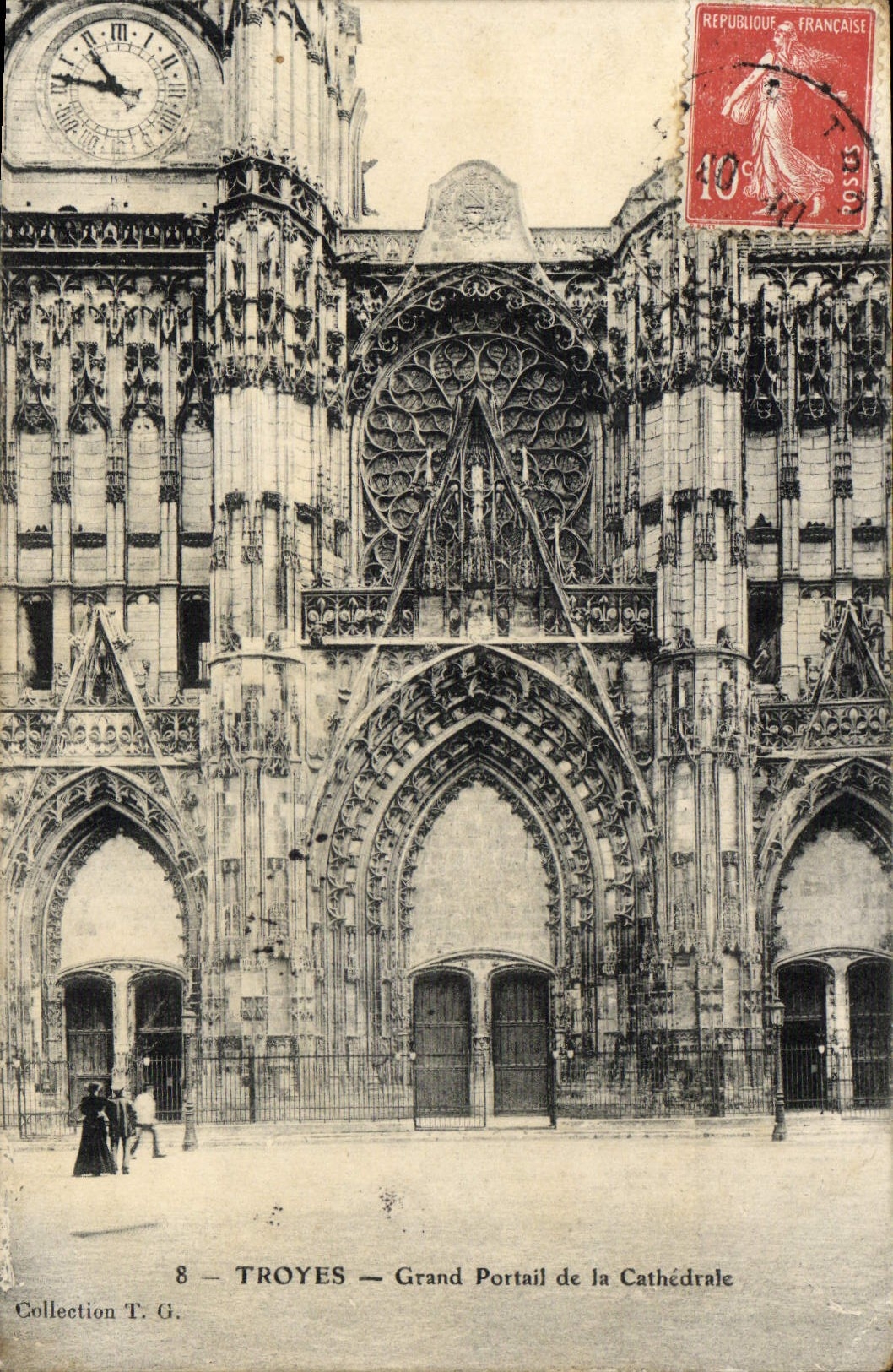 CPA Troyes Grand Portail de la Cathedrale 