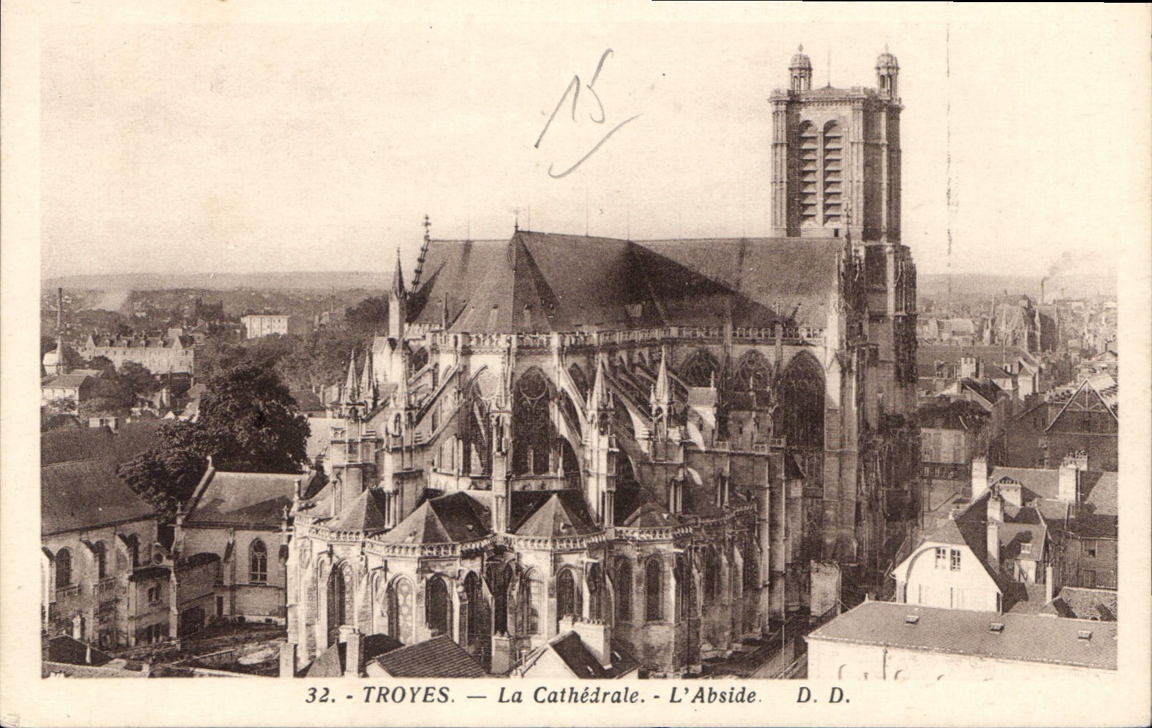 CPA Troyes La Cathedrale L'Abside 