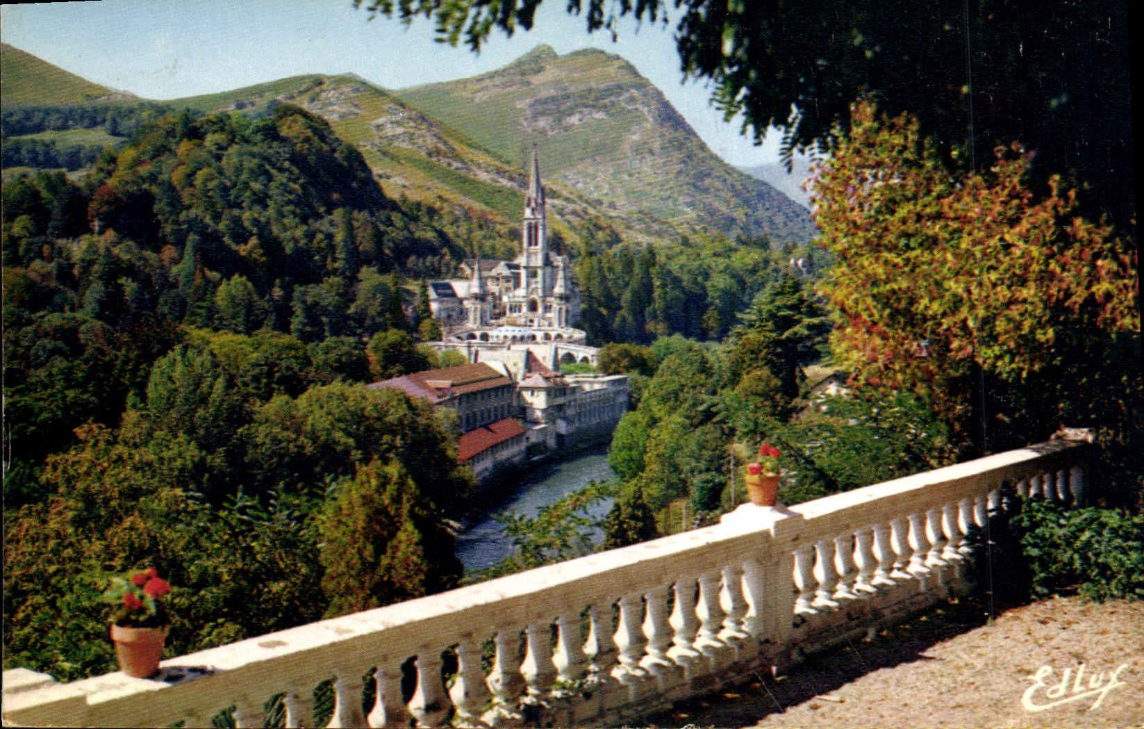 CPA Lourdes La Basilique et le Gave 