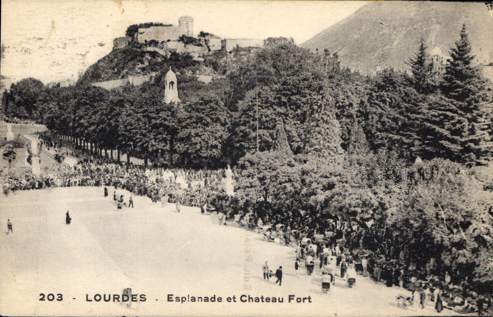 CPA Lourdes Esplanade et Chateau Fort 