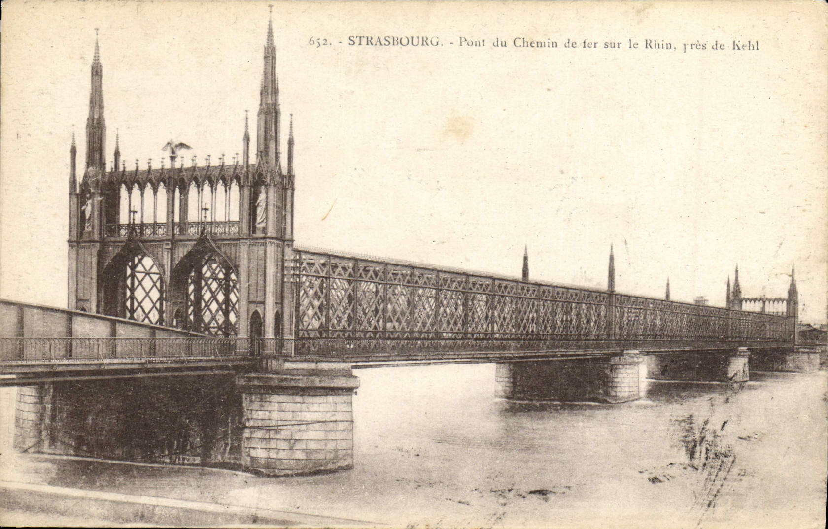 CPA Strasbourg Pont du Chemin de fer sur le Rhin 